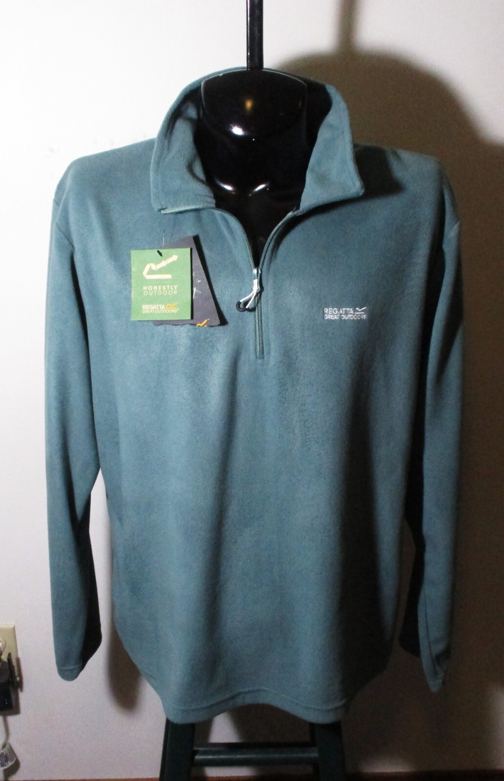 REGATTA Green Long Sleeve Fleece 1/2 Zip Polo Jersey Men’s Size XXL NWT