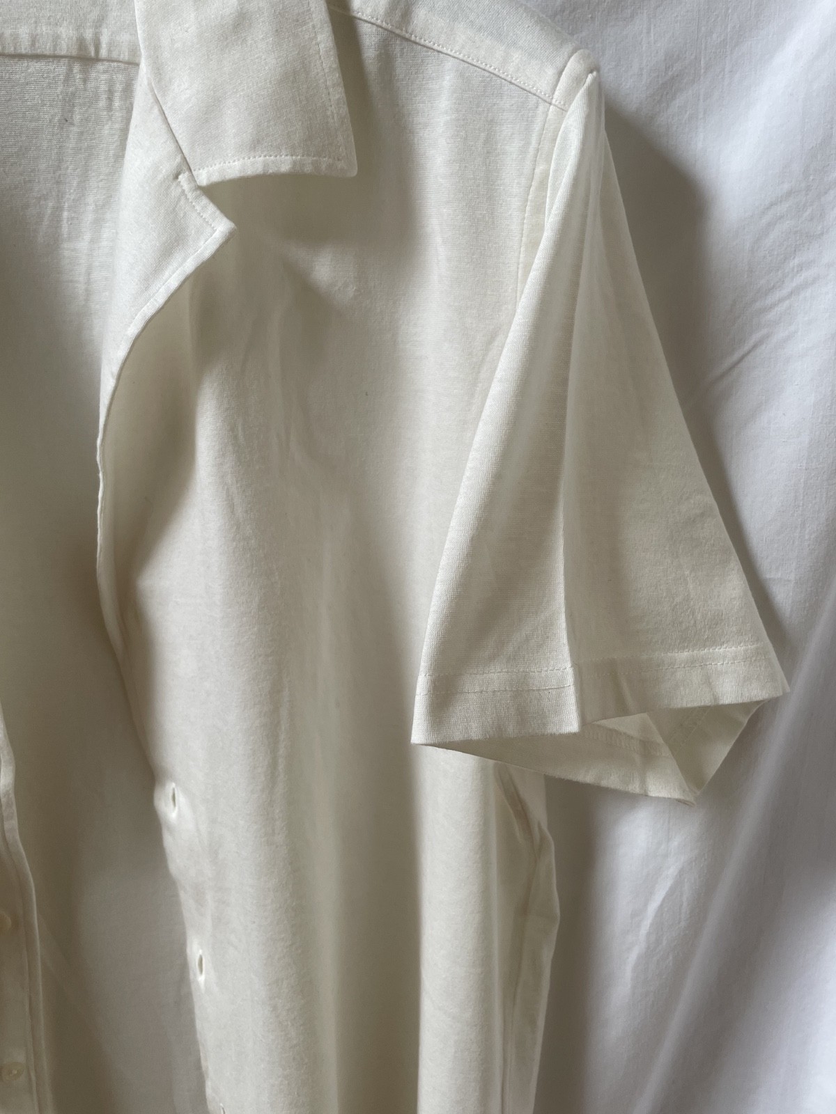 Suitsupply White/Cream Egyptian Cotton Cuban Collar Short Sleeve Shirt Men’s M
