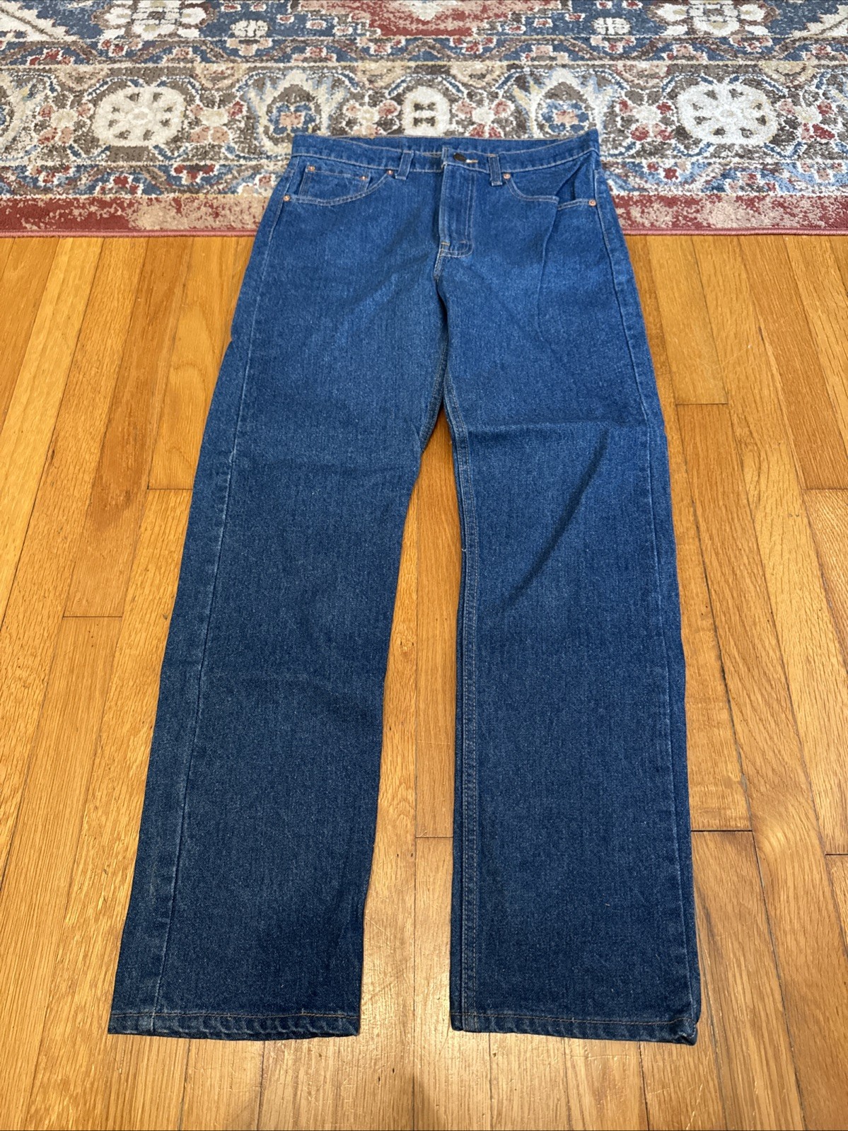 Vintage Fuzzy Levis 505 Jeans Men 31×30 Reg Straight Dk Blue Wash True 90s USA