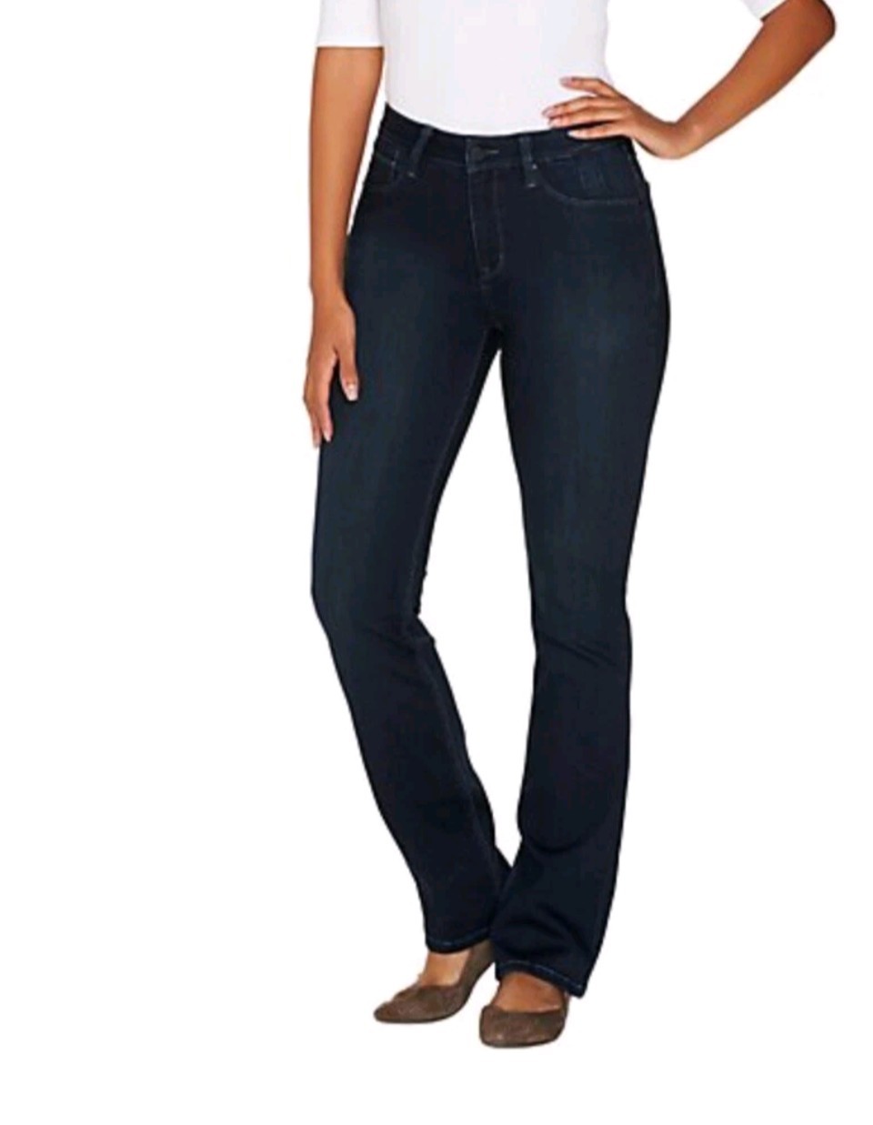 Laurie Felt Regular Silky Denim Baby Bell Jeans w/ Fly Dark Wash Sz Small