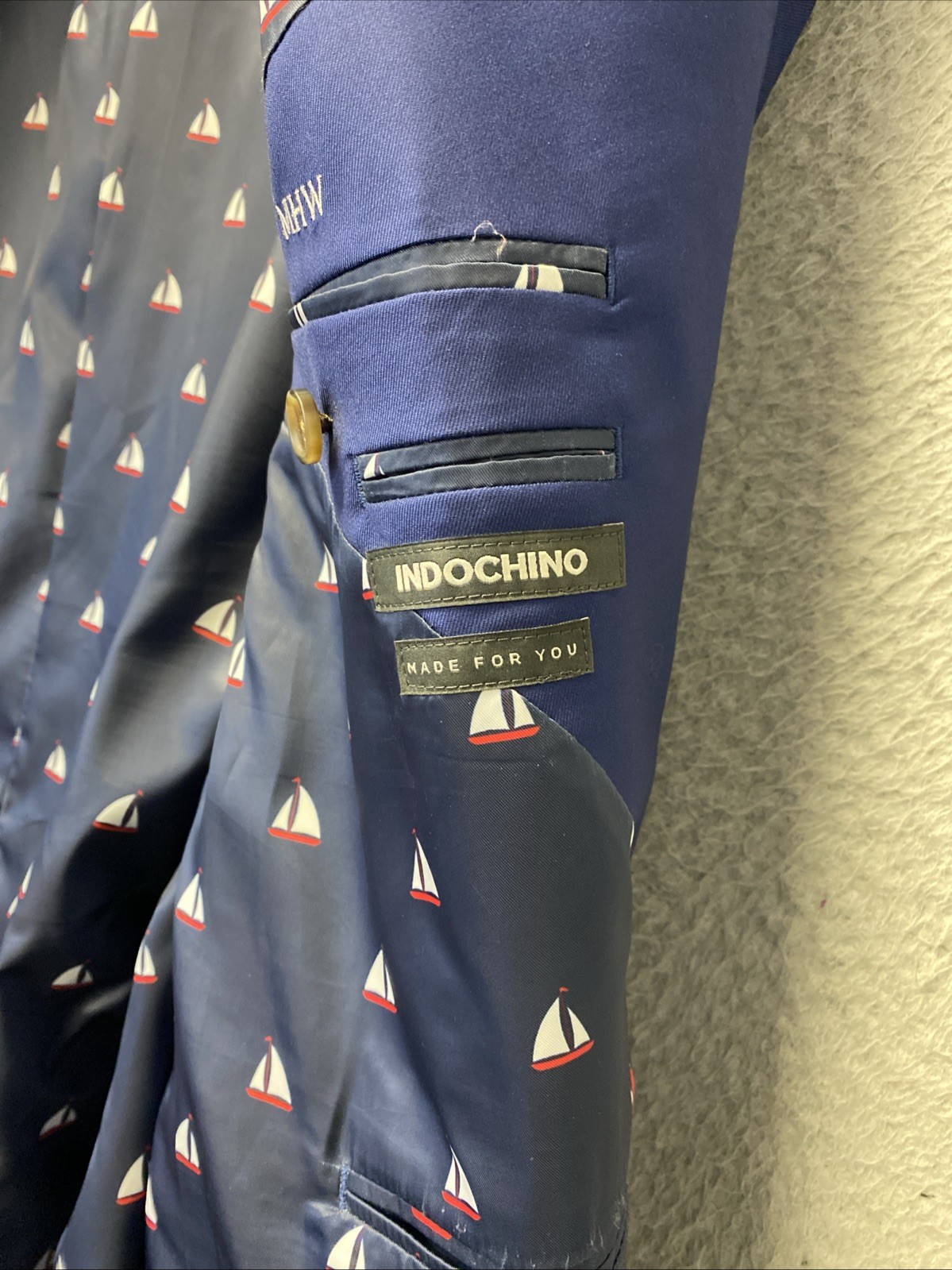 Indochino Suit Mens Size 56 Blue Made For You Navy 2 Piece Pants 50×28 Wool/1162
