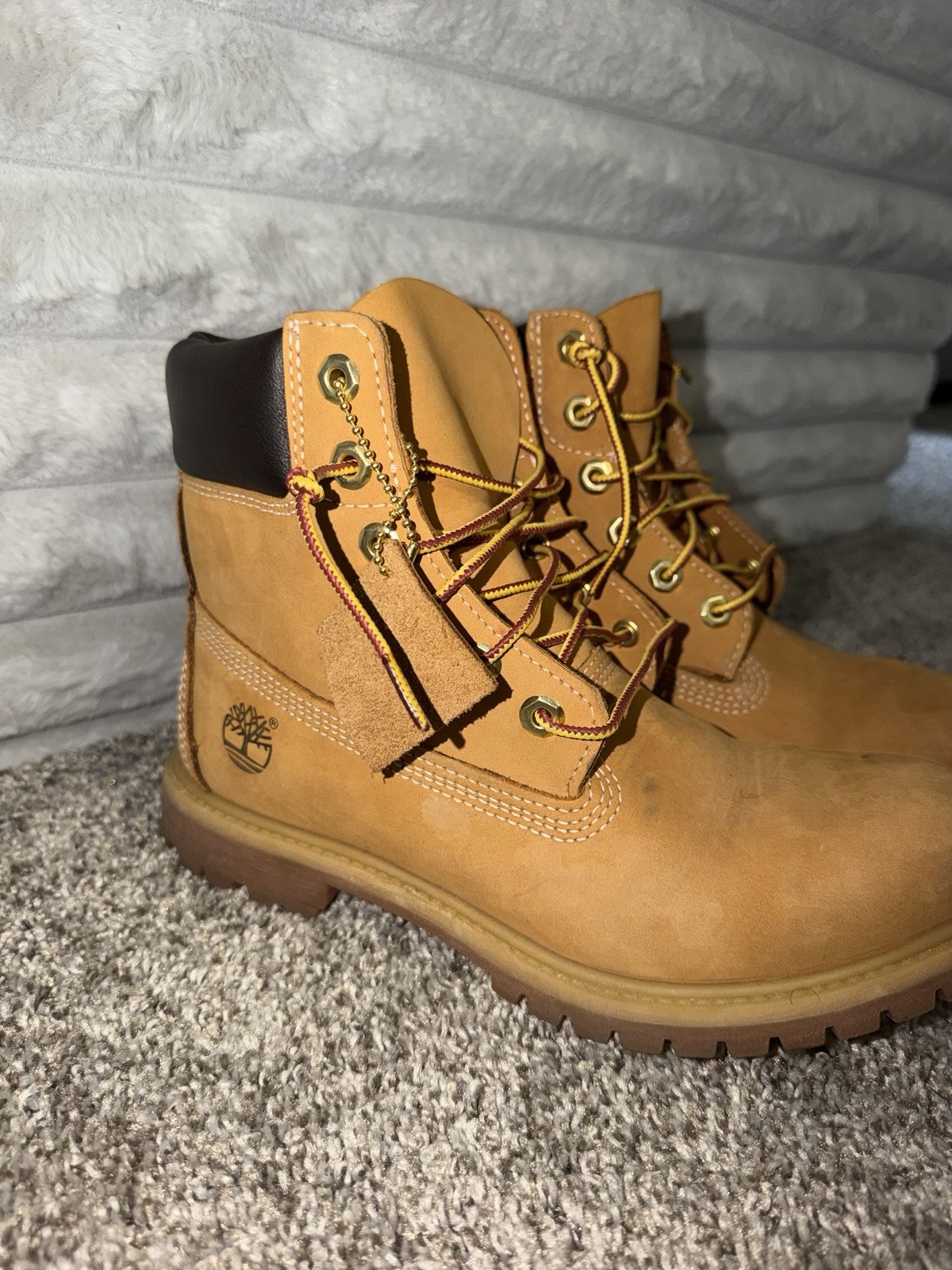 Timberland Waterproof Wheat Leather Lace-Up Ankle Work Boots 8.5 W