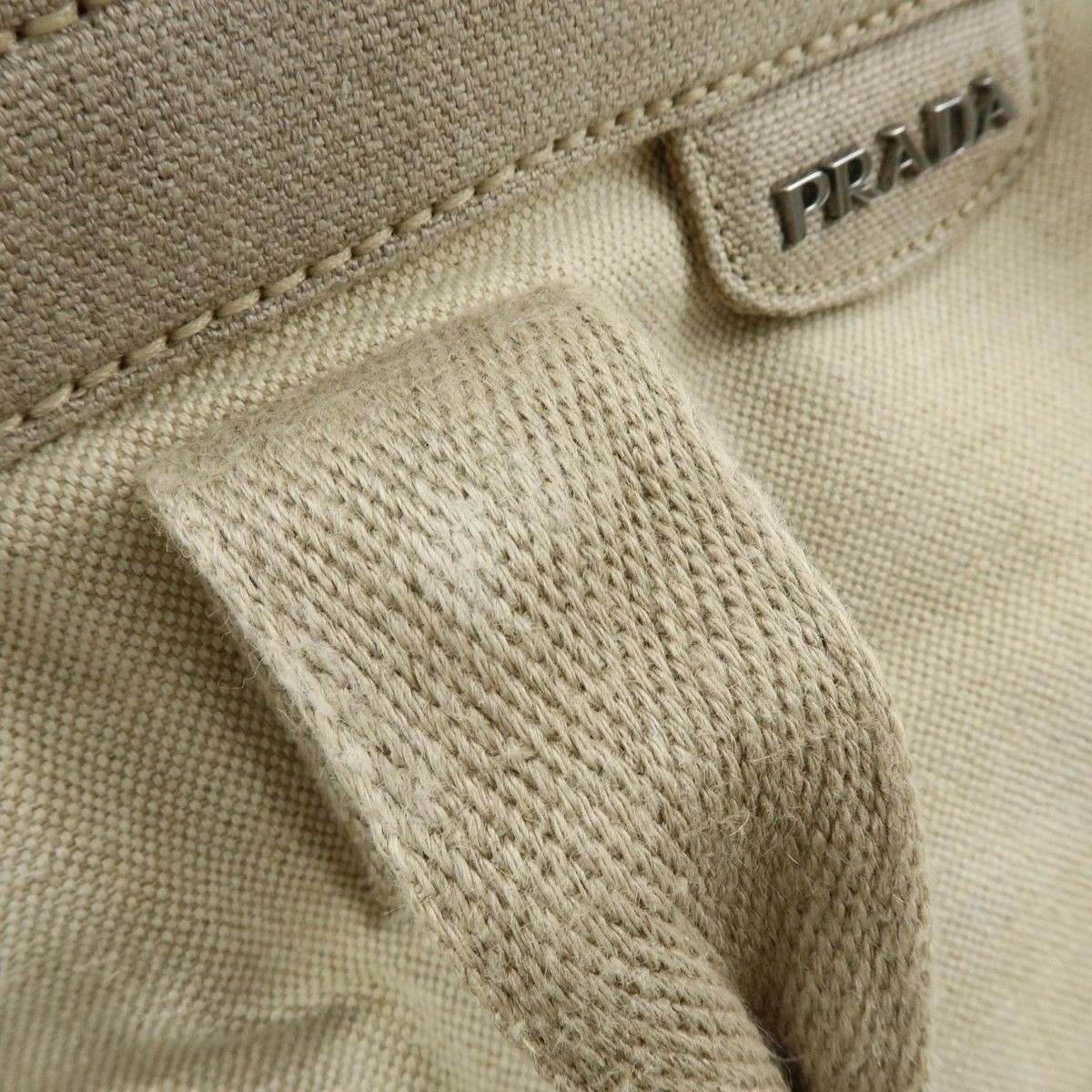 PRADA Mistolino Boston Bag Hand Bag Natural BN1886 Authentic Used