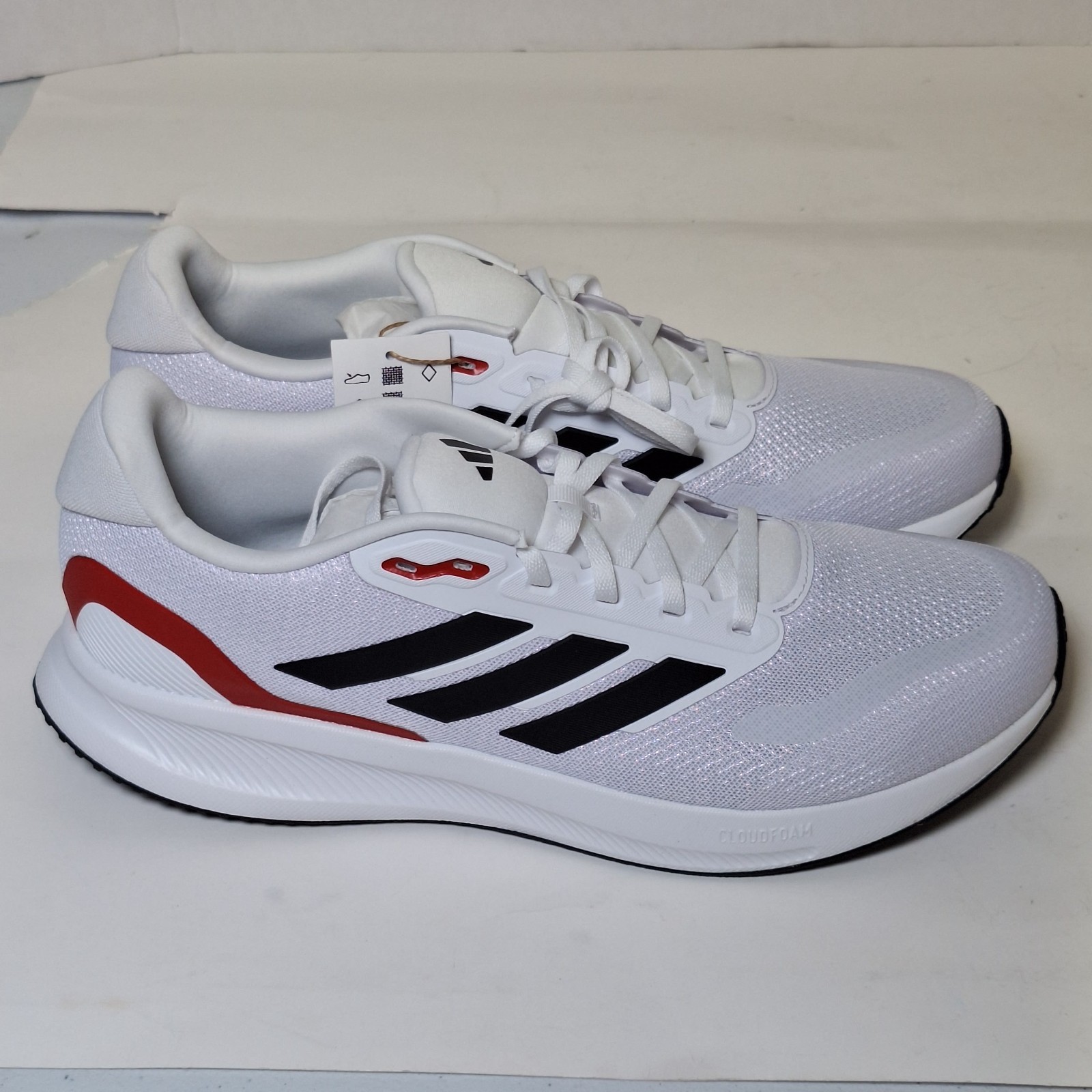 Adidas Runfalcon 5 Men’s Cloudfoam Running Shoes White/Black/Scarlet Size 12