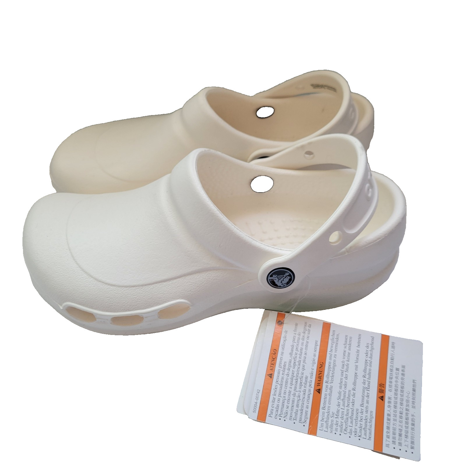 Crocs At Work Classic White Clog Shoes Size W=6/M=4 63029-2952