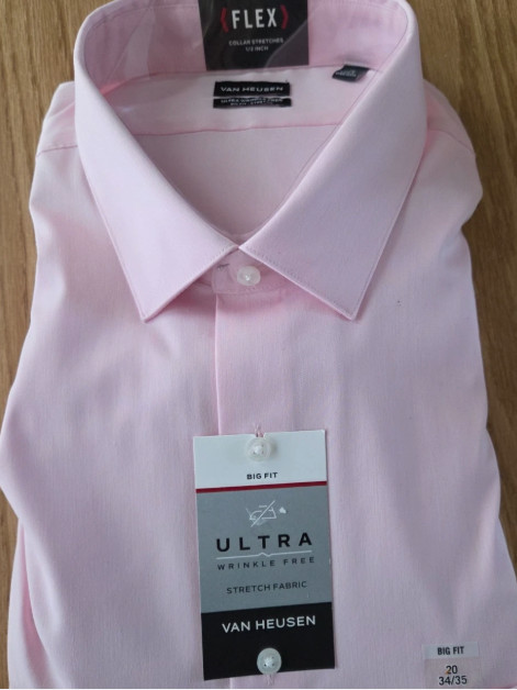 Van Heusen Mens BIG Dress Long Sleeve Shirt 18.5 19 20 32/32 34/35 36/37 NEW