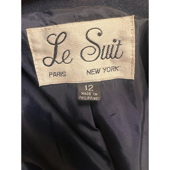 Le Suit Plaid Blazer Double Breasted Womens Size 12 Wool Acrylic Blend Business