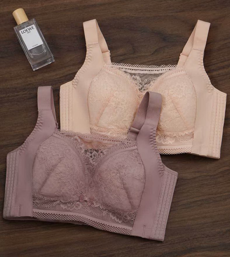 Women Bras Full coverage Wireless Floral thin Push up Plus Size Underwear 33571