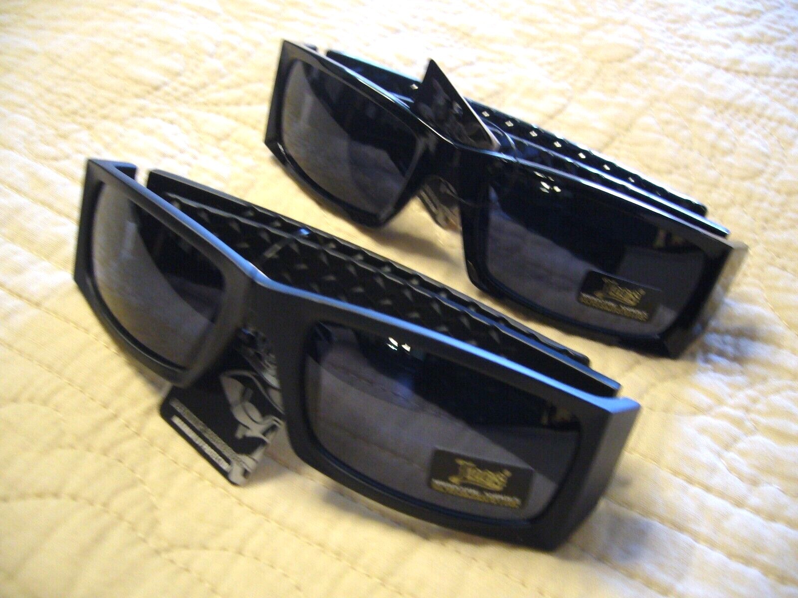 Men’s Sunglasses LOCS Women’s Gangster Diamond Plate Look Biker Shades 91167