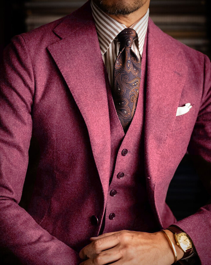 100% Cashmere 3Pcs Men Suits Formal Prom Jacket Business Workwear Party Tuxedos