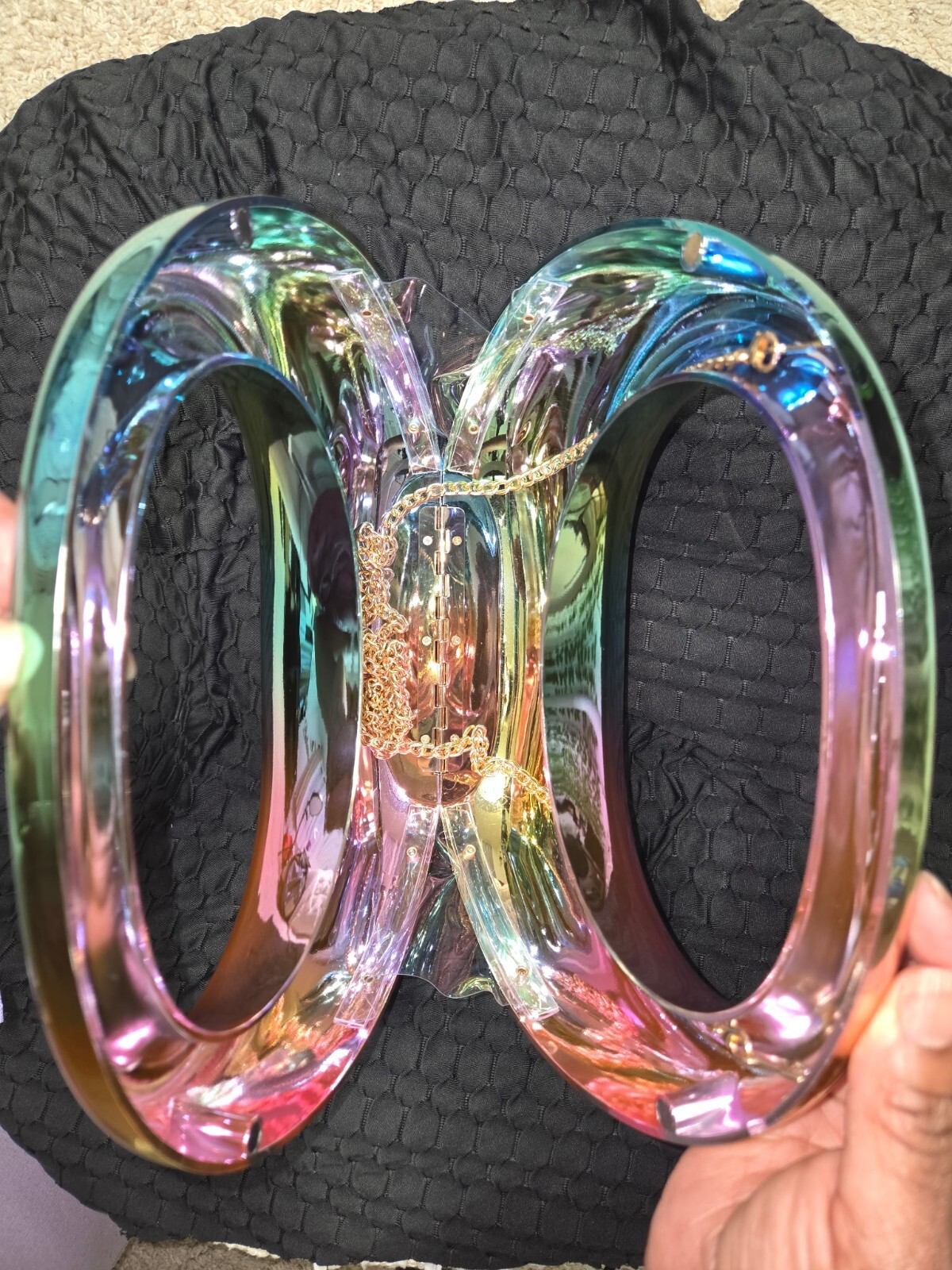 Acrylic Purse Women Rainbow Round: Bold Stylish Clutch for Any Occasion