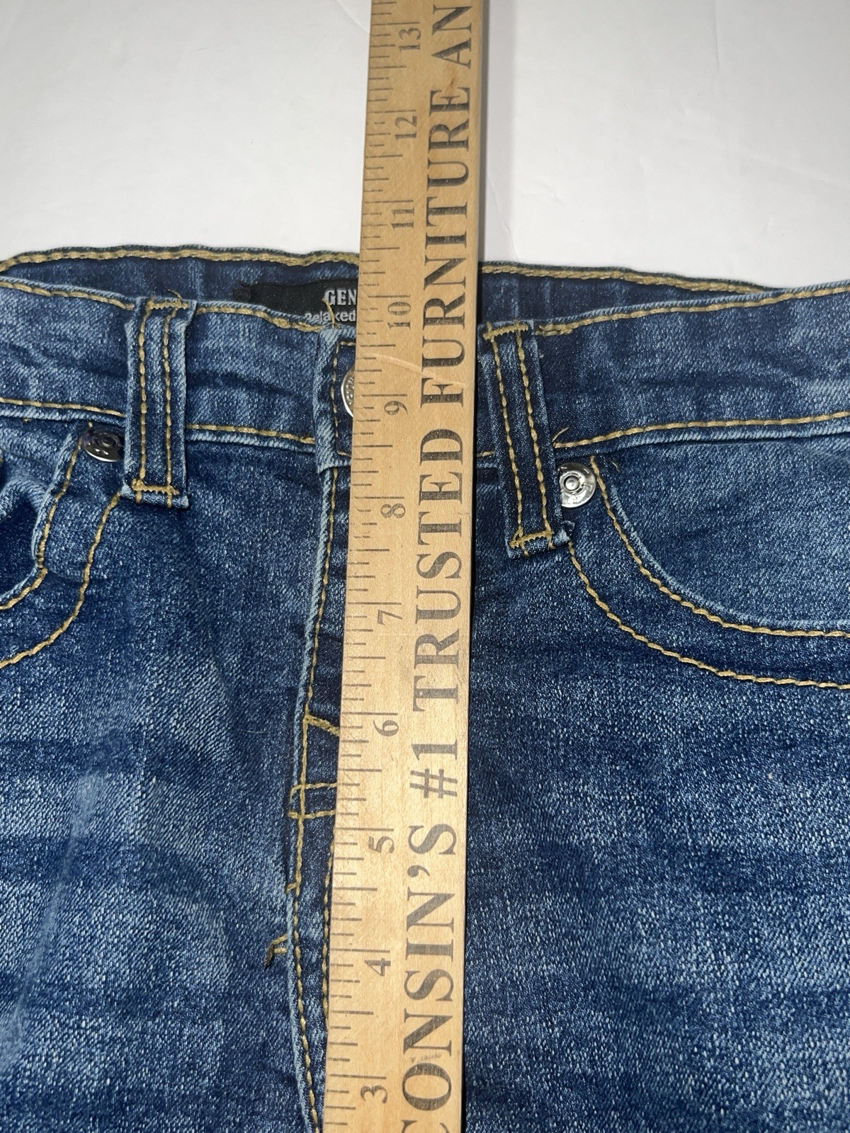 True Religion Girls GENO RELAXED SLIM Dark Blue Distressed Denim Jeans Size 16