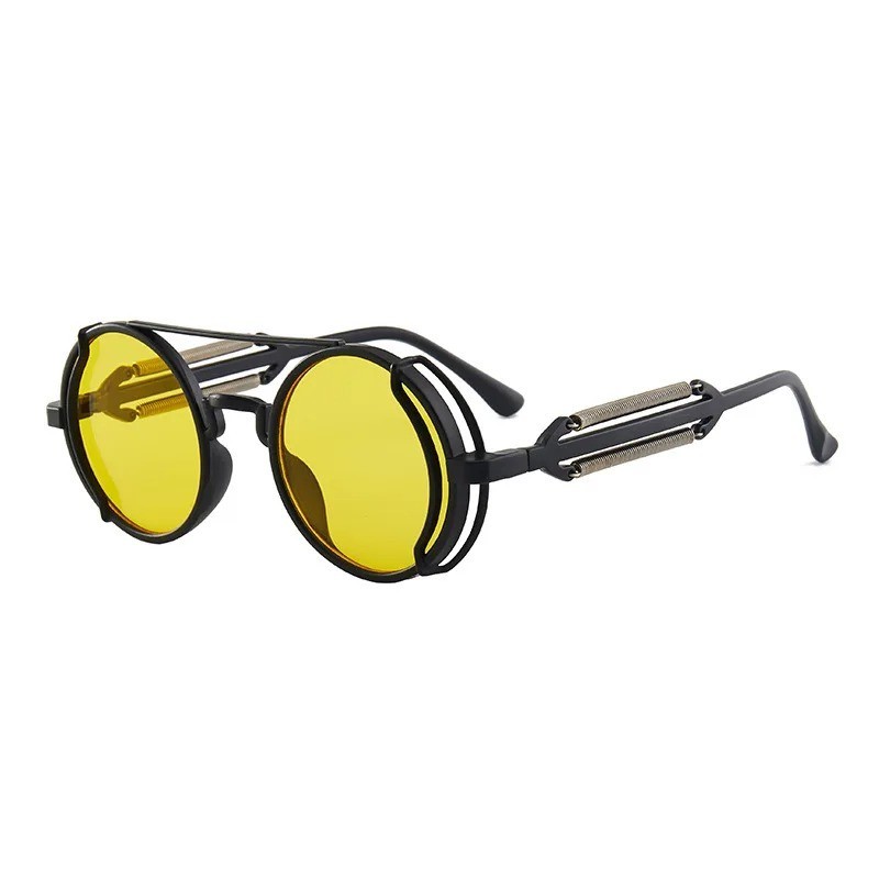 Retro Round Polarized Sunglasses Men Women Vintage Gothic Steampunk Glasses