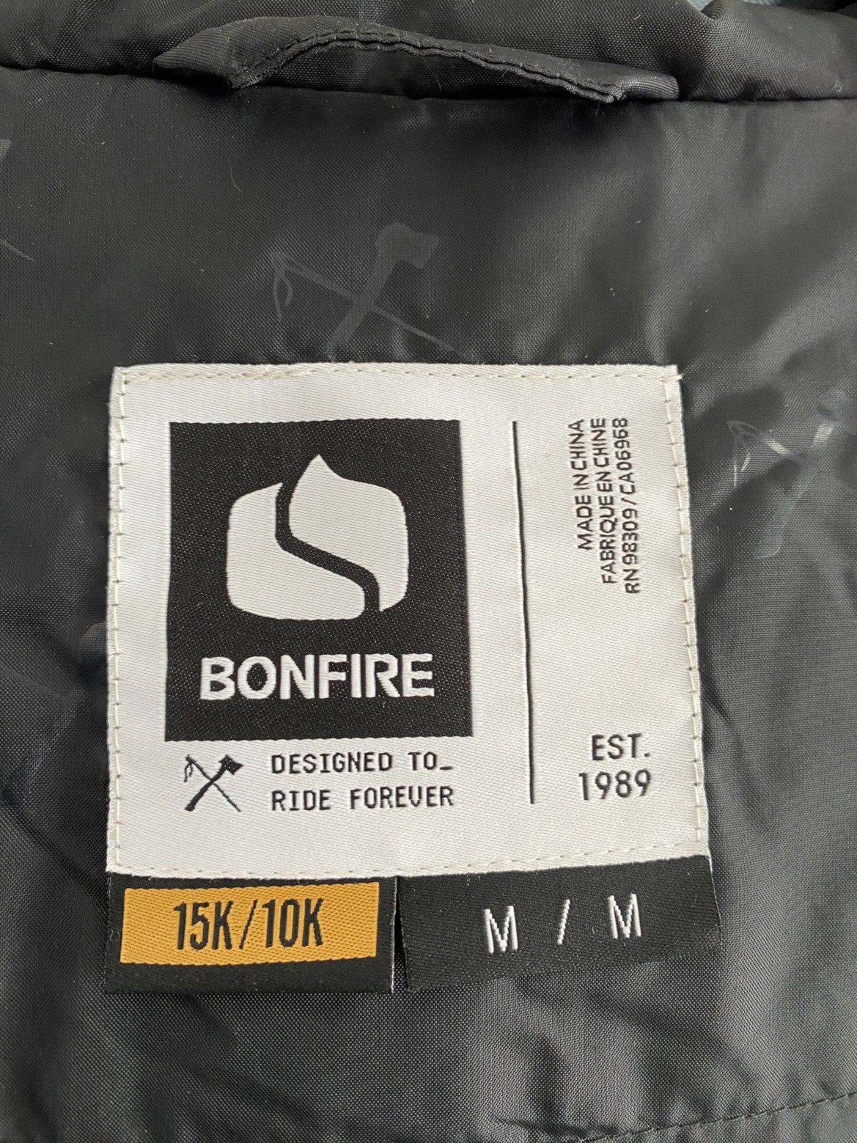 BONFIRE Blue Hooded Ski Jacket Size M