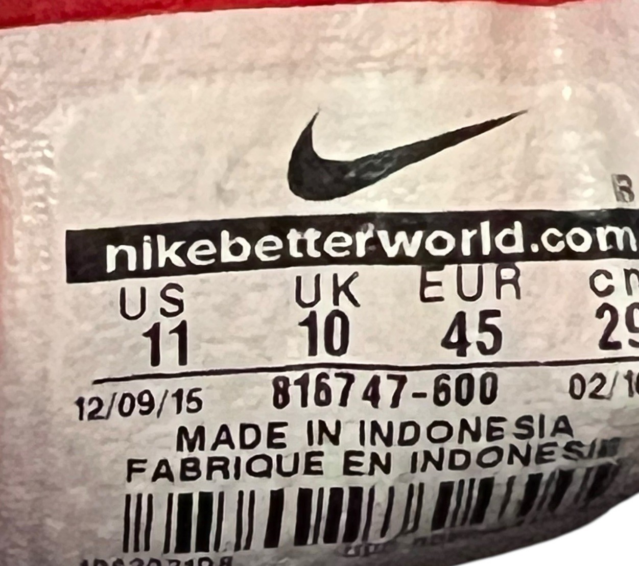 Nike Max Dynasty Mens Sneakers Shoes Size 11 Red 816747-600