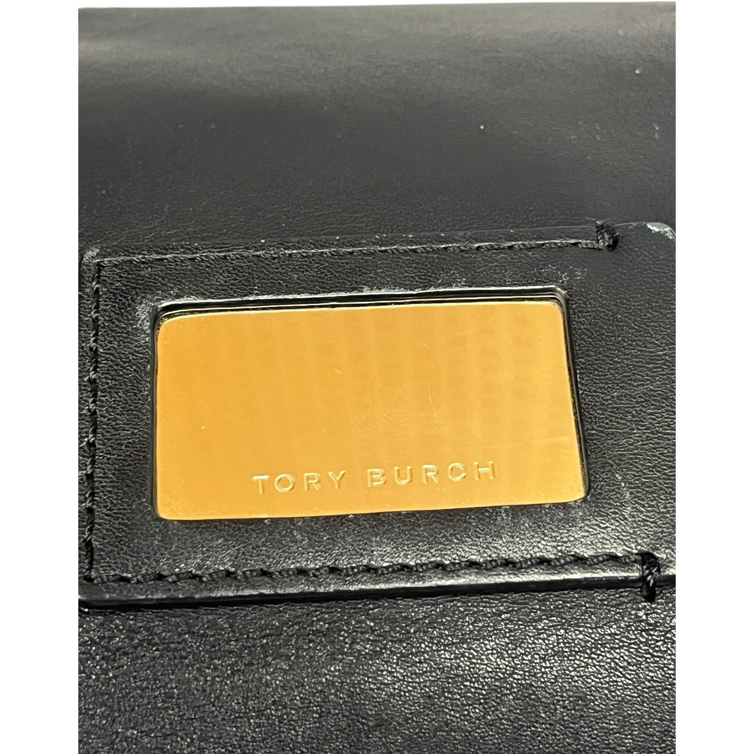 Tory Burch Robinson Satchel Womens Medium Black Leather Top Handle Designer