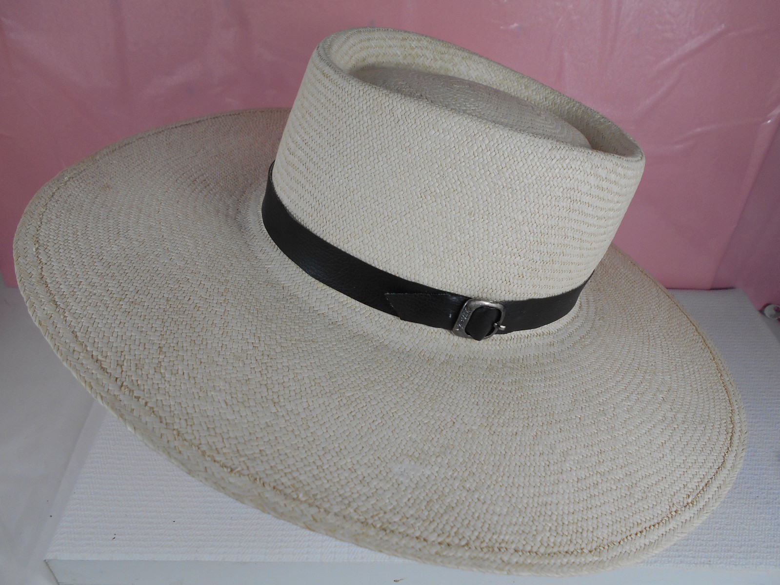 Unisex Hat_Marinera Peruvian-Panama Dance_Size M_Ivory_Toquilla Palm Straw_NEW