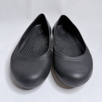 Crocs At Work Ballet Flat Non Slip Women’s Size 10 Black Iconic Comfort Slip On