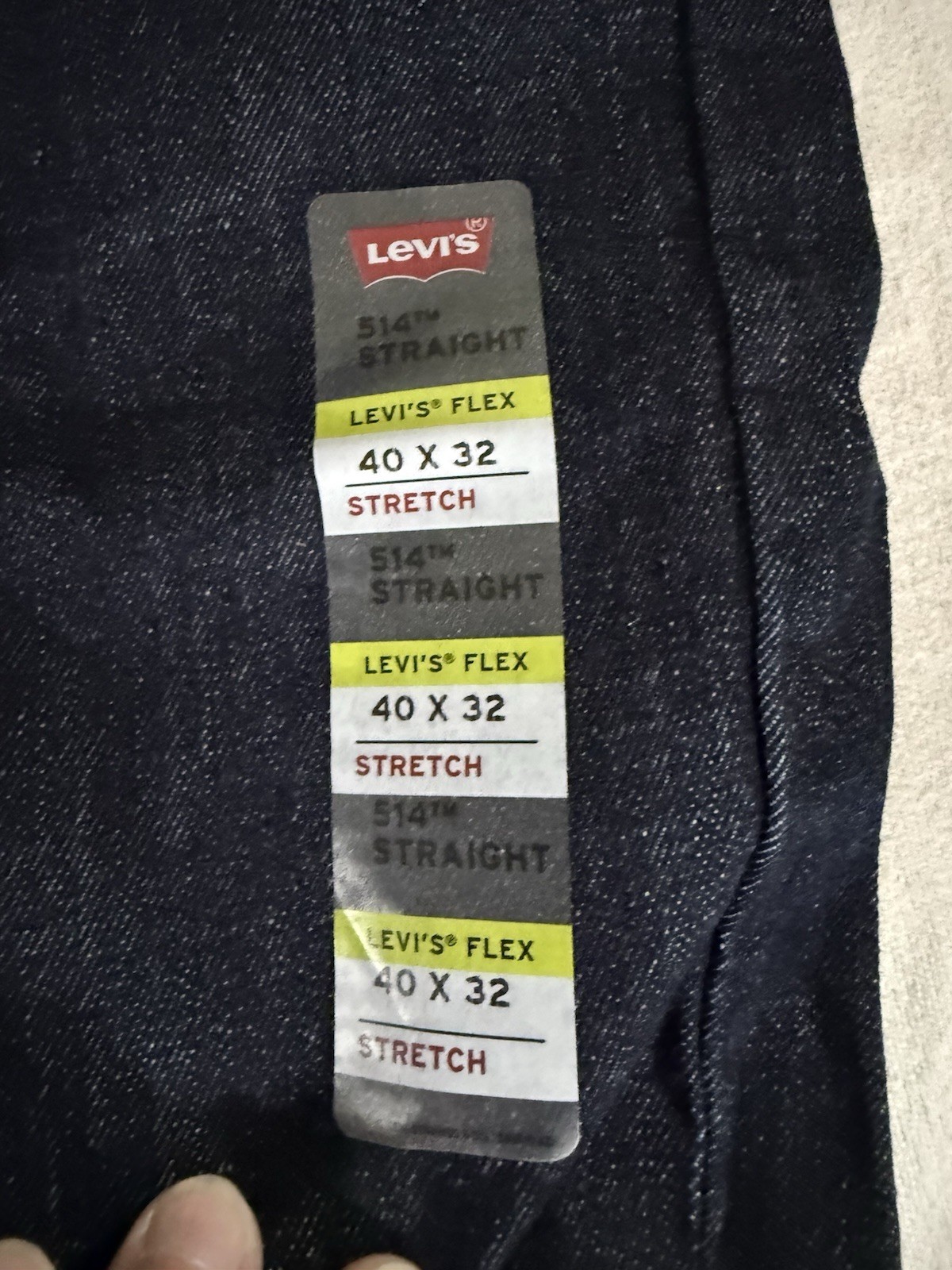 NWT Levi’s Flex 514 Straight Leg Jeans Denim Mens 40×32 Dark Wash Stretch 69.50