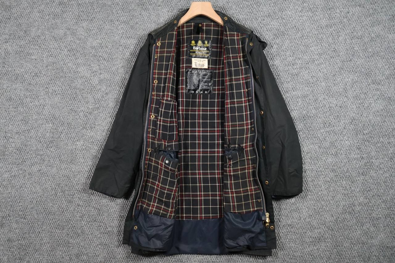 Vintage 90s Barbour Border Wax Jacket Men’s C42 / 107CM Black Made in England