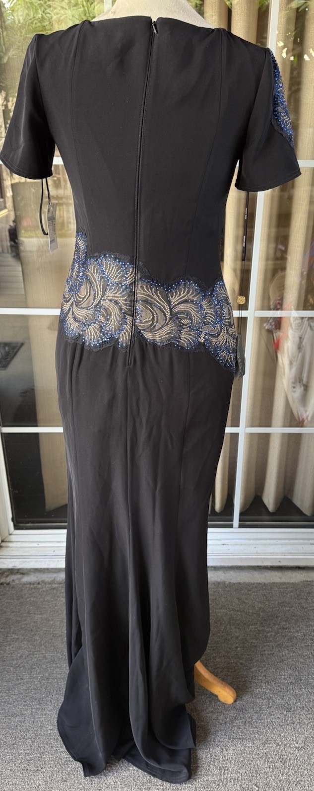 NWT Tadashi Shoji Crystal Lace Applique Side Panel Gown 4
