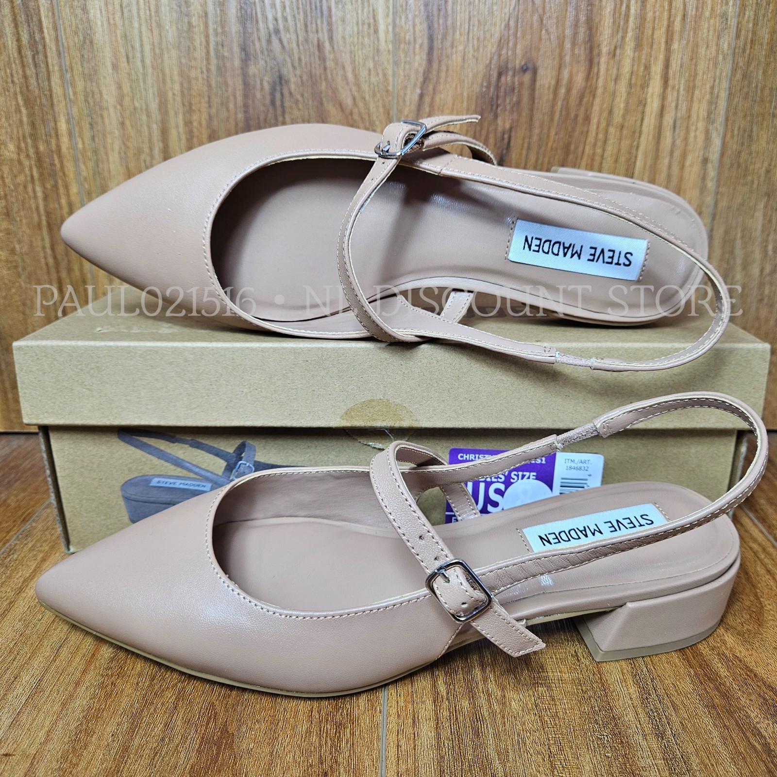 STEVE MADDEN Women’s Christy Leather Slingback Flats ~ Tan ~ Various Sizes