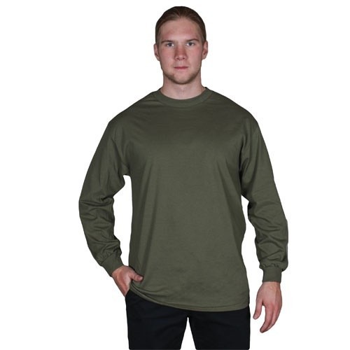 Men’s Long Sleeve Shirt Cotton Ribbed All Season Medium New