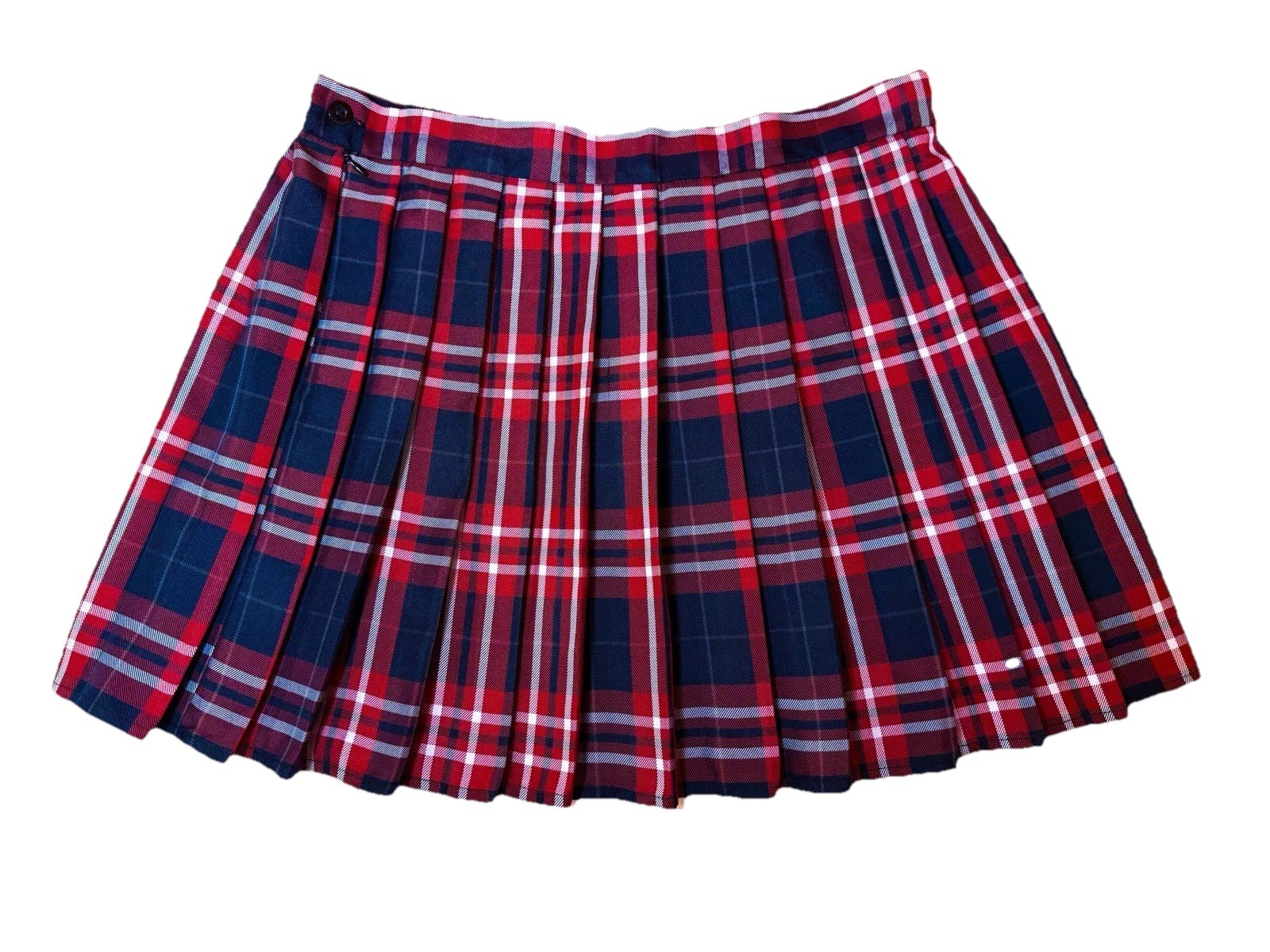 Sz 10 Large ❤️❤️ The Row Women’s Plaid Red Short Skirt Waist 32” Length 16.5”