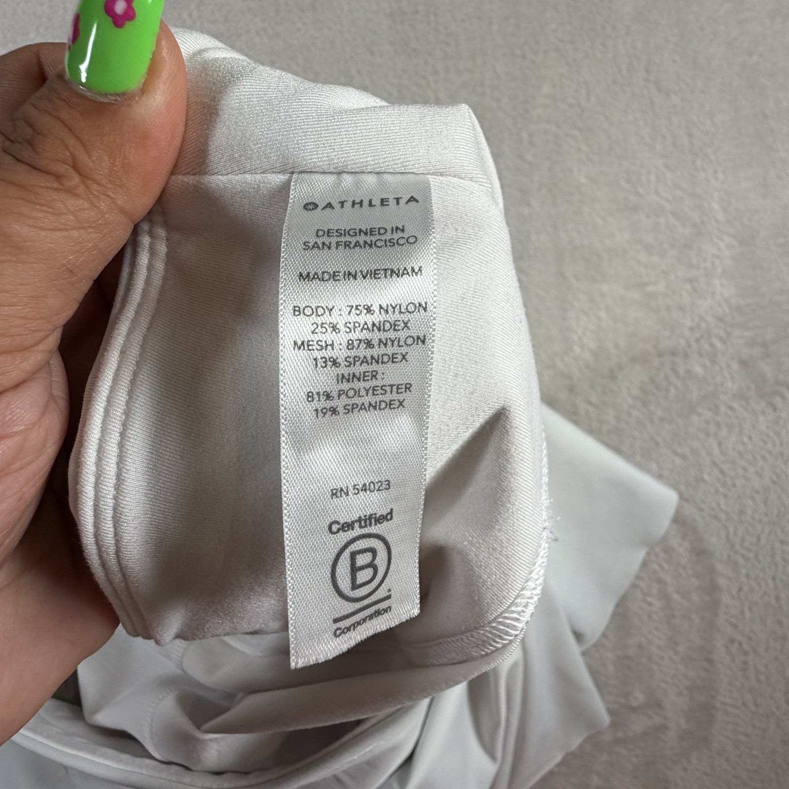 Athleta Match Point Skort White Tennis Golf Athletic Skirt Built In Shorts L