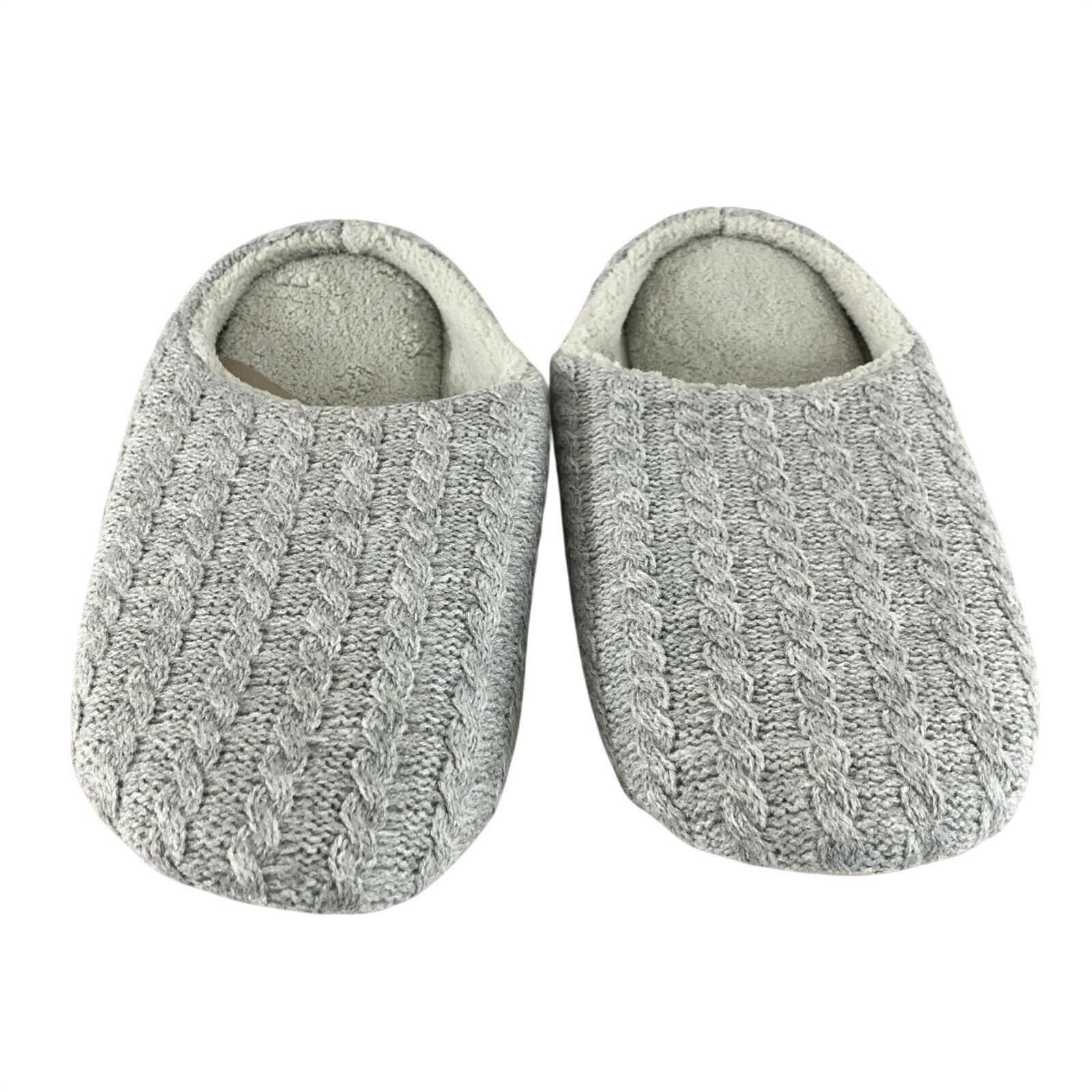 Womens Clog Slippers Knit Fabric Slip On Gray Size 40/41 US 9/10