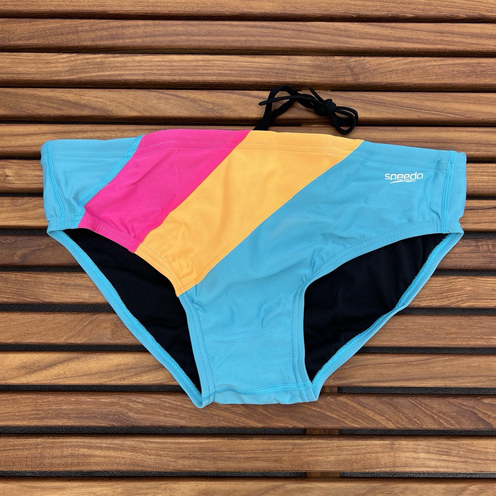 Speedo Men Turquoise blue Pink colorblock one Brief Swimwear size 30 32 34 36 38