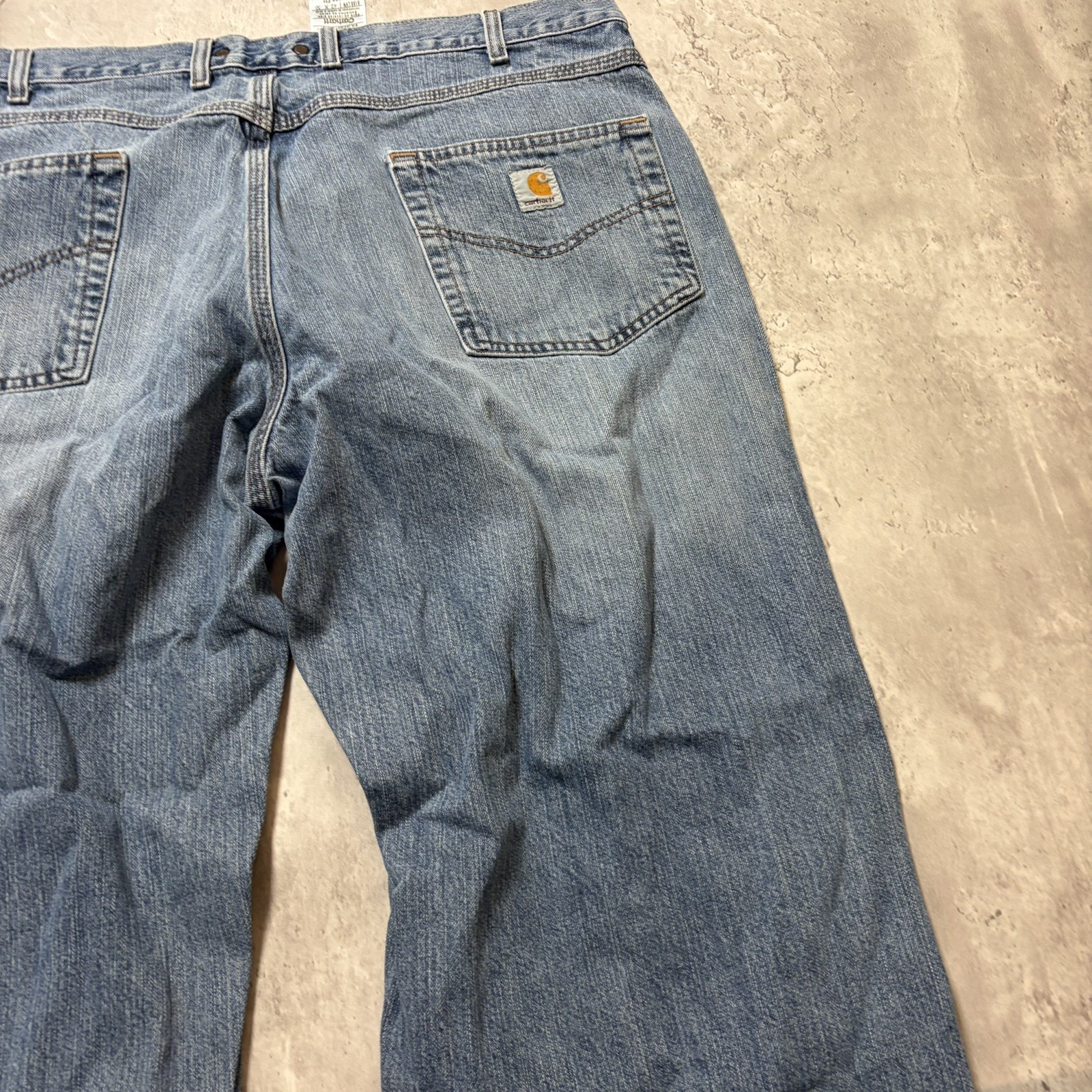 Carhartt B189 LVN Carpenter Jeans 42×30 Loose Fit Workwear Denim Utility