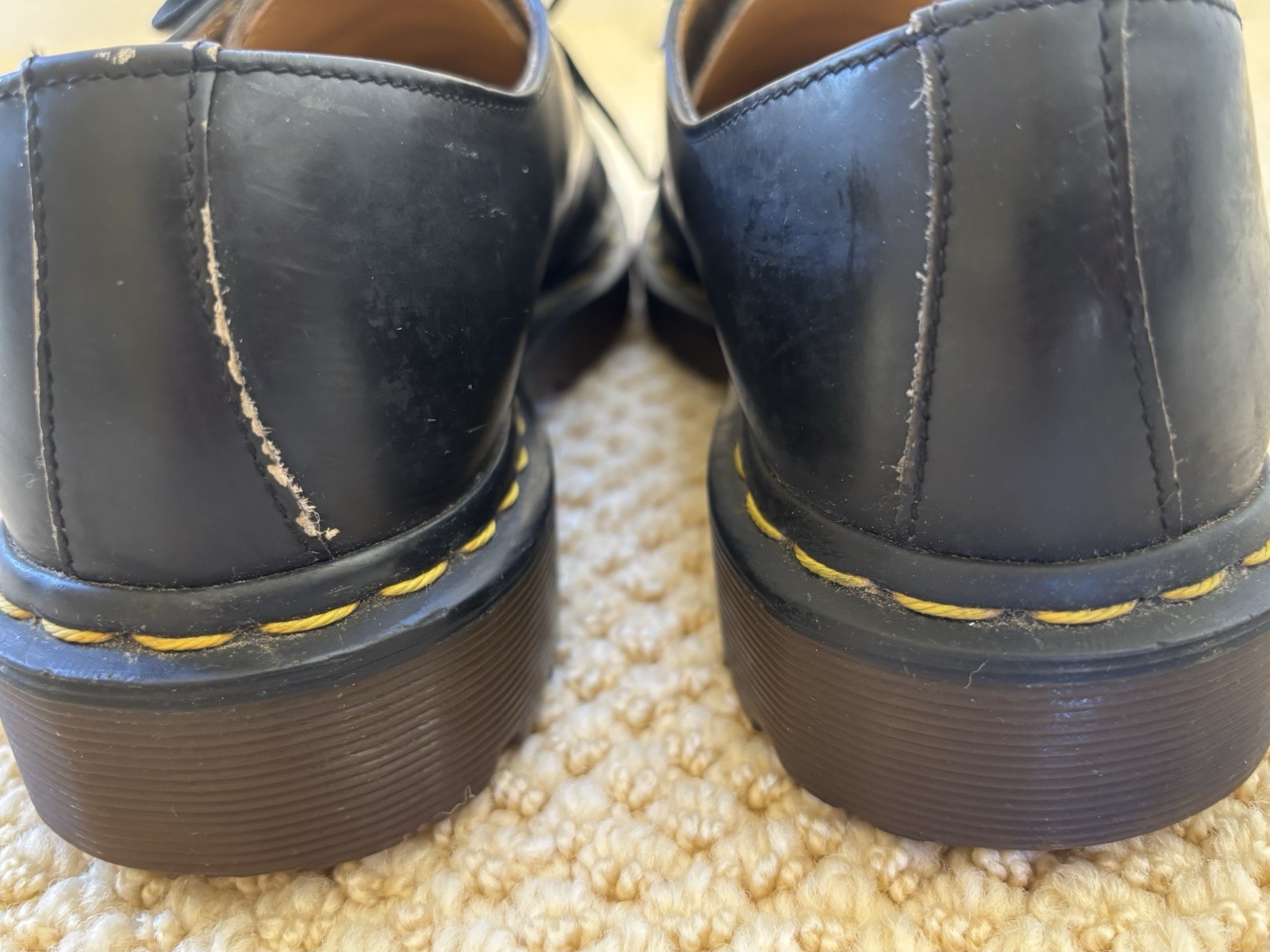 Vintage Doc Martens UK 6D #1461/59 Smooth Leather Oxford Shoes Black ENGLAND