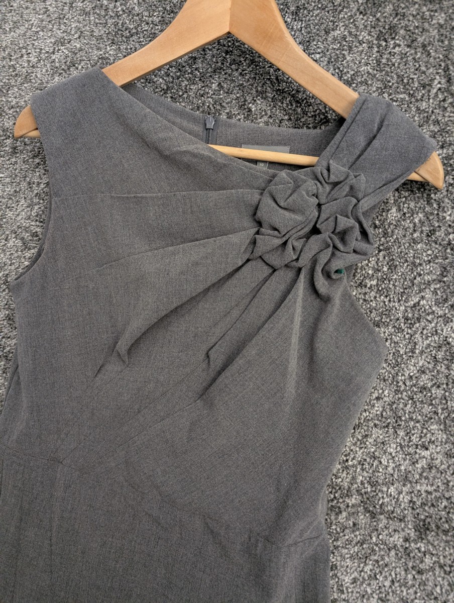 Et Vous Matalan Womens Grey Shift Dress Wiggle Bodycon Rosette Corsage Smart 10