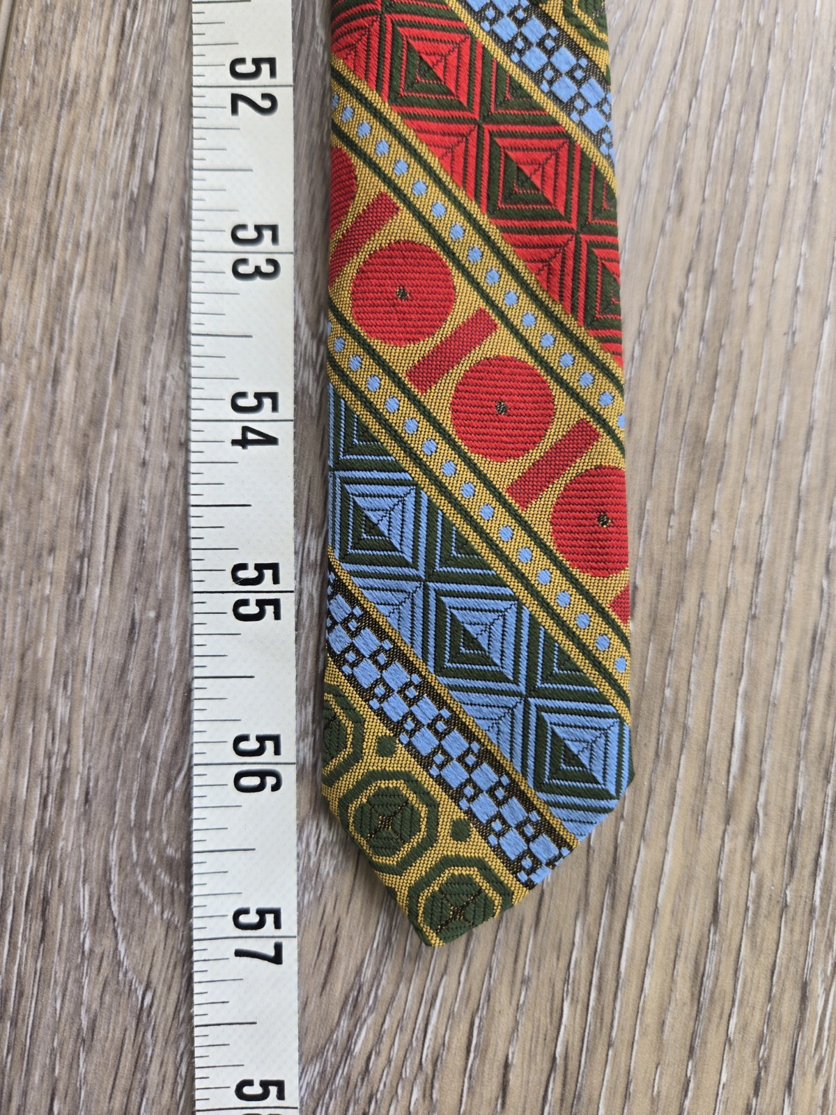 Alfa Vintage Geometric Pattern Neck Tie 57″ Length 4″ Width 1960’s-1970’s
