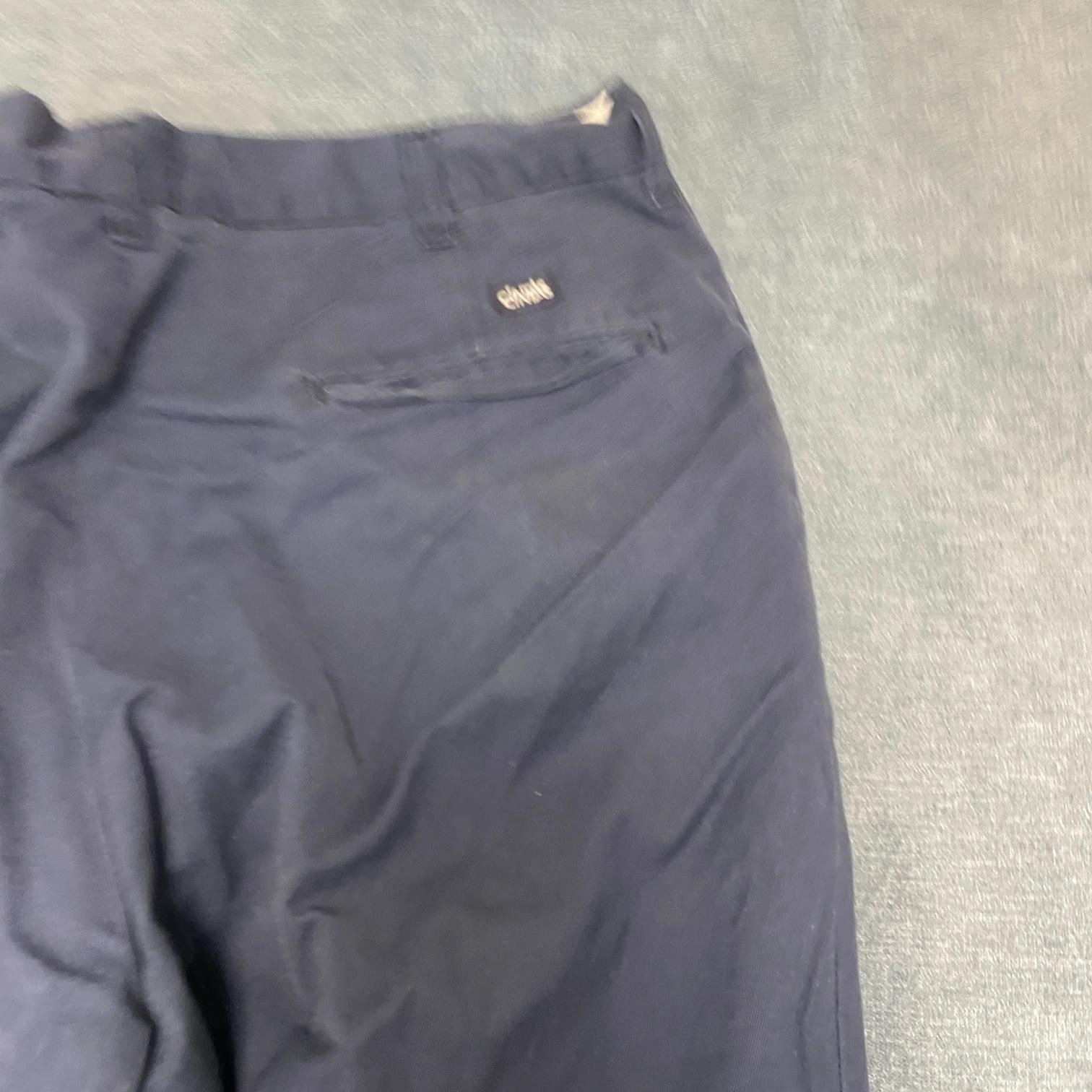 Cintas Comfort Flex Chino Pants Mens 34 Blue Mid Rise Relaxed Fit Straight Leg