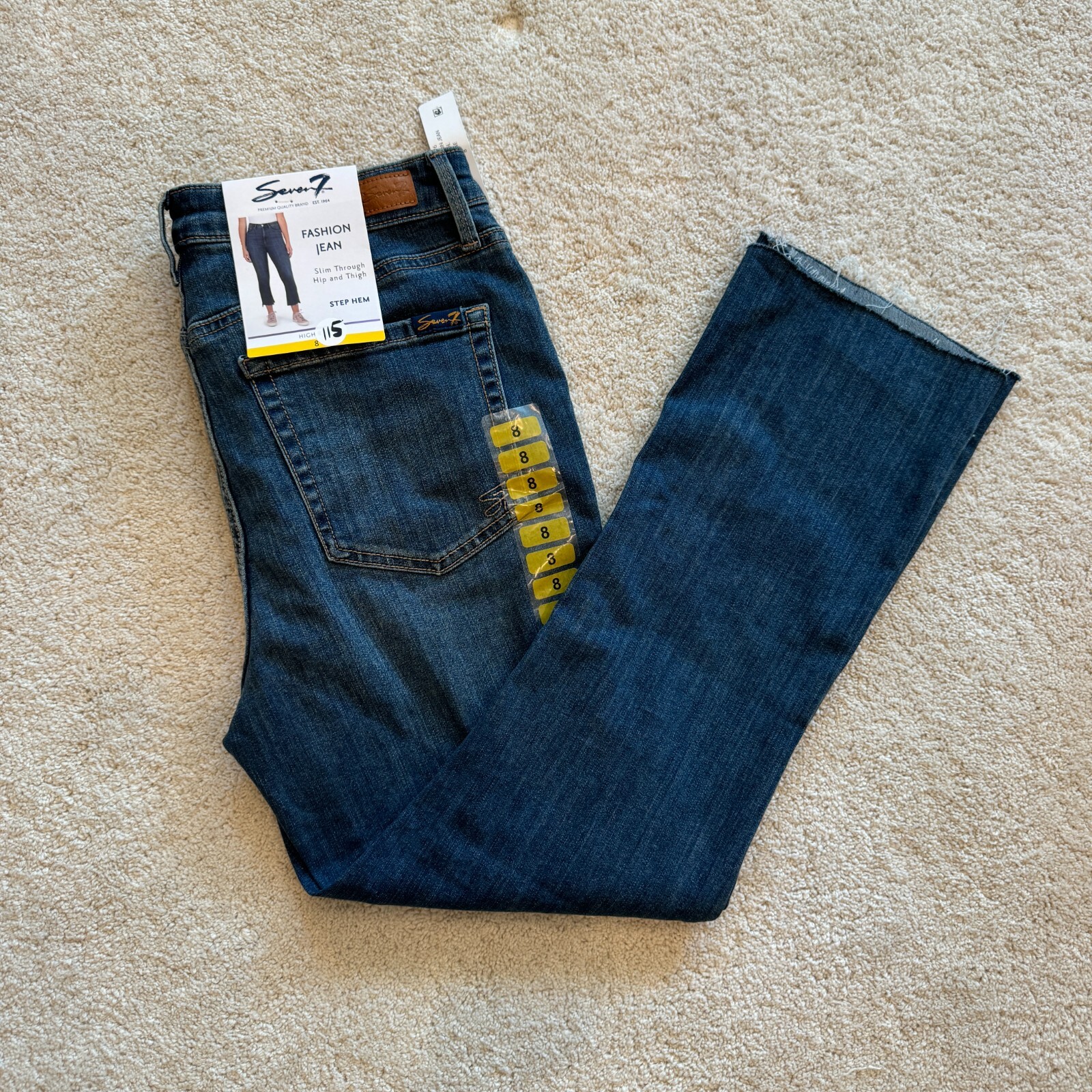 Seven7 Ladies High-Rise Step Hem Cropped Fashion Jean Size 8