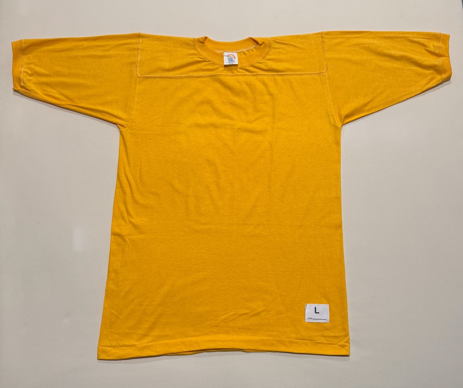 Vintage Cal Cru Adult L Yellow Football Jersey 50/50 T-shirt