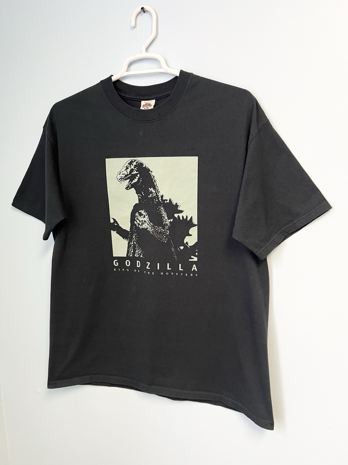 Vintage 90s Rainforest Cafe Godzilla King of the Monsters T Shirt USA XL Black