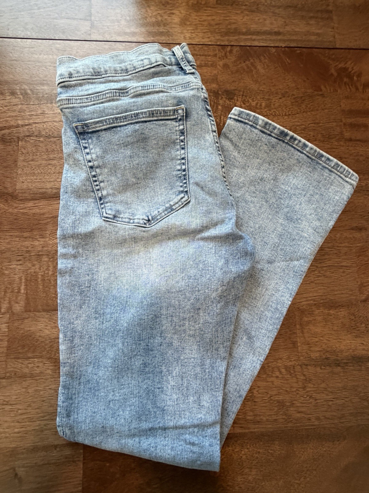 GAP Boys Denim Jeans Bootcut Light Wash Blue Solid Button Closure 12/31R