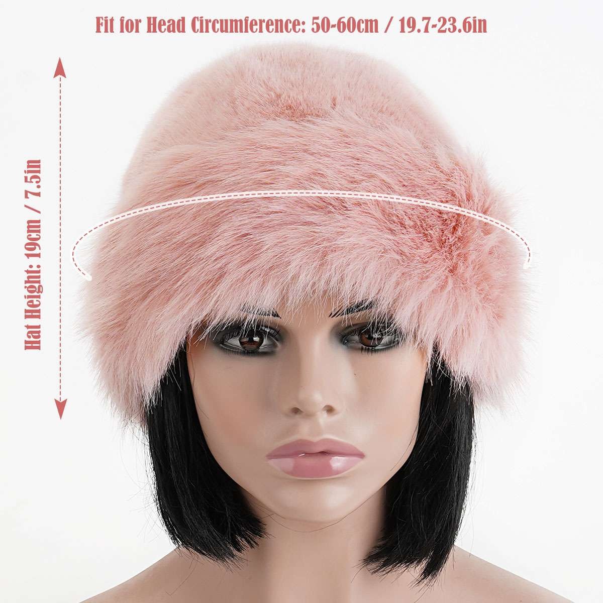 Winter Thickened Faux Fur Hat for Women Warm Plush Fluffy Outdoor Cap