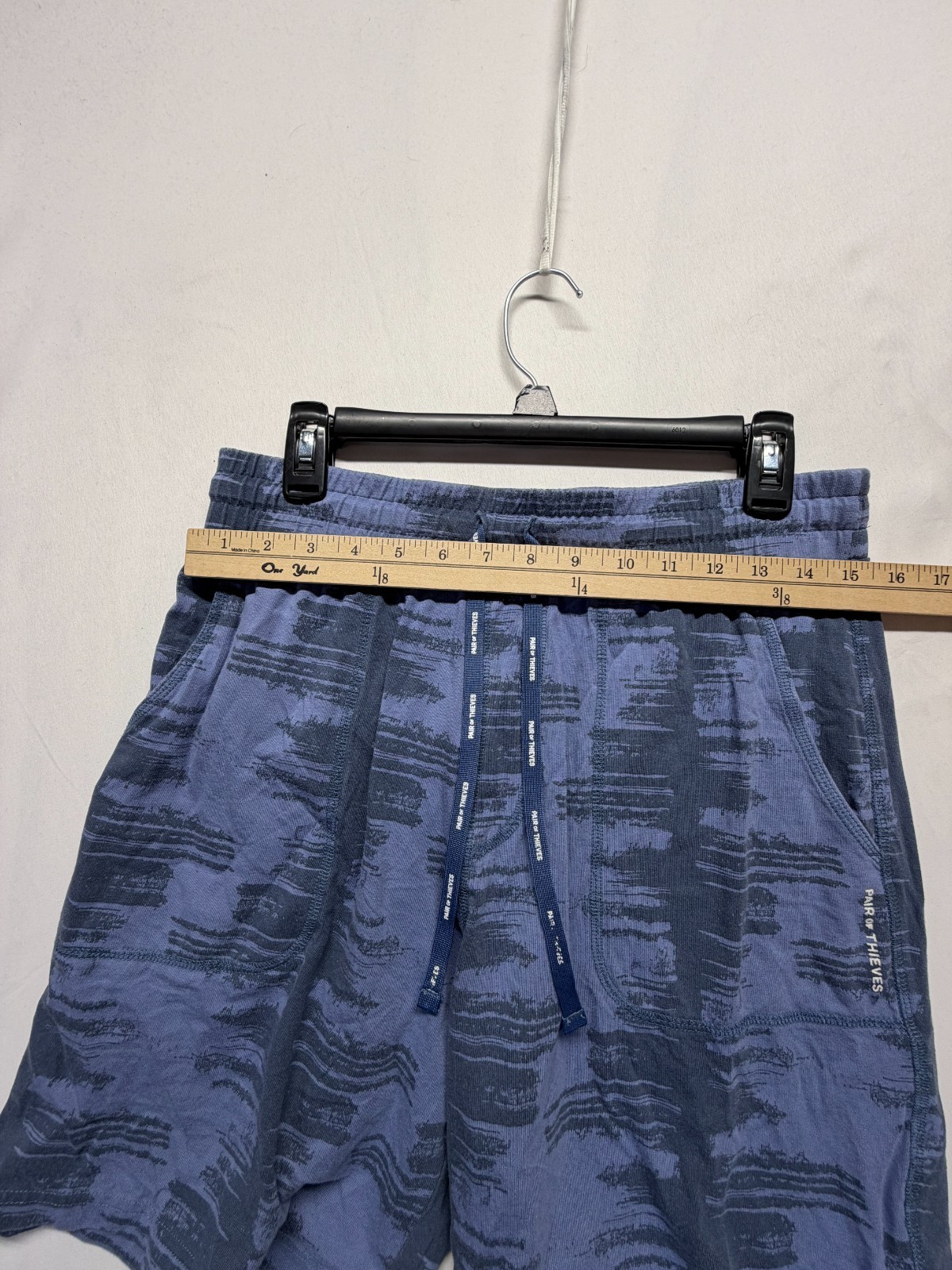 Pair of Thieves SuperSoft Lounge Short Mens Medium Blue Black Pattern Drawstring