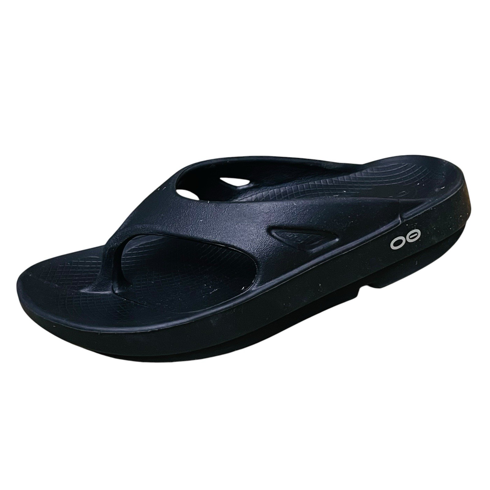 Oofos Oolala Recovery Sandals Womens Sz US 7 Luxe Flip Flop Thong Black