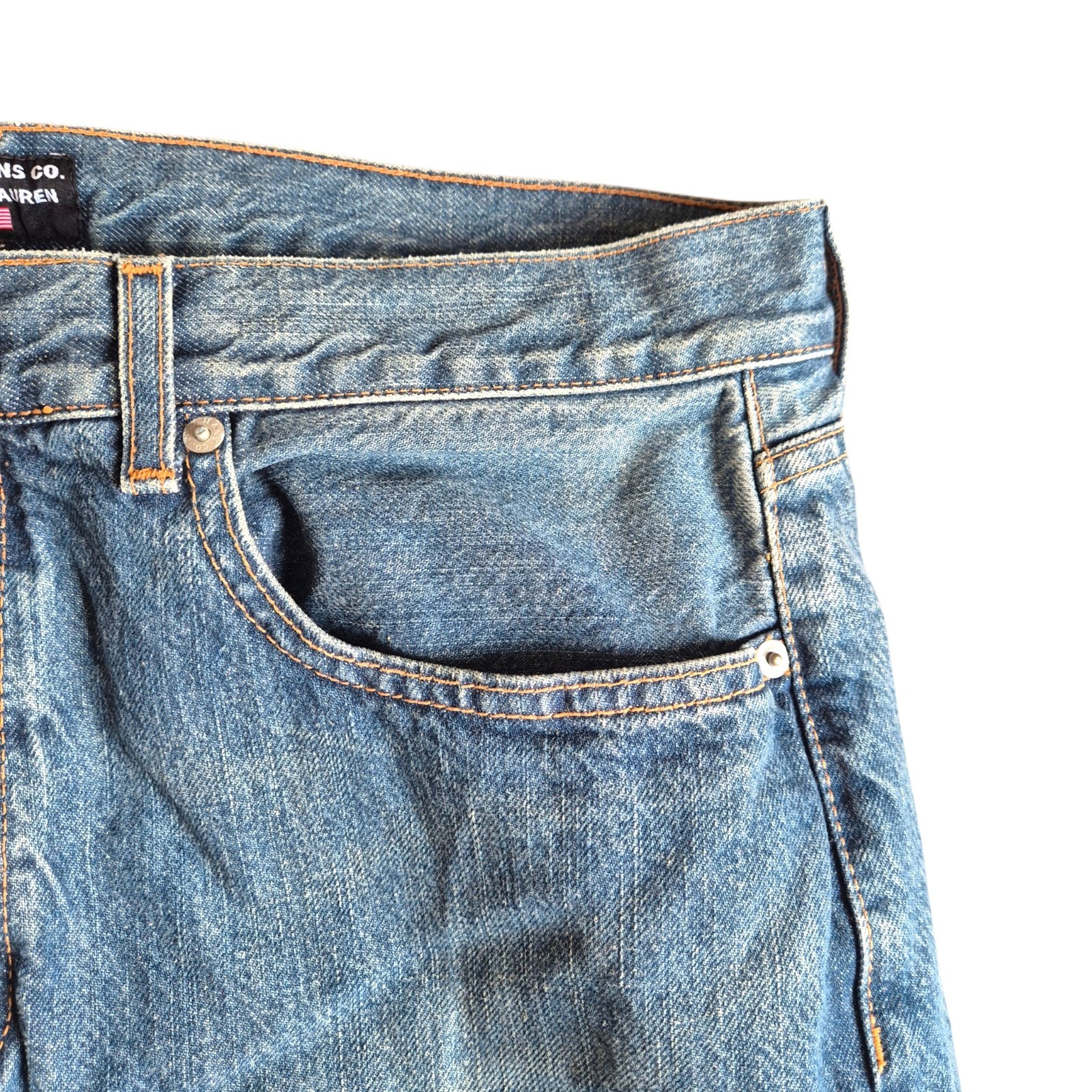 Polo Jeans Co Ralph Lauren Colton Jeans Mens W36 L32 Blue Straight Bootcut Denim