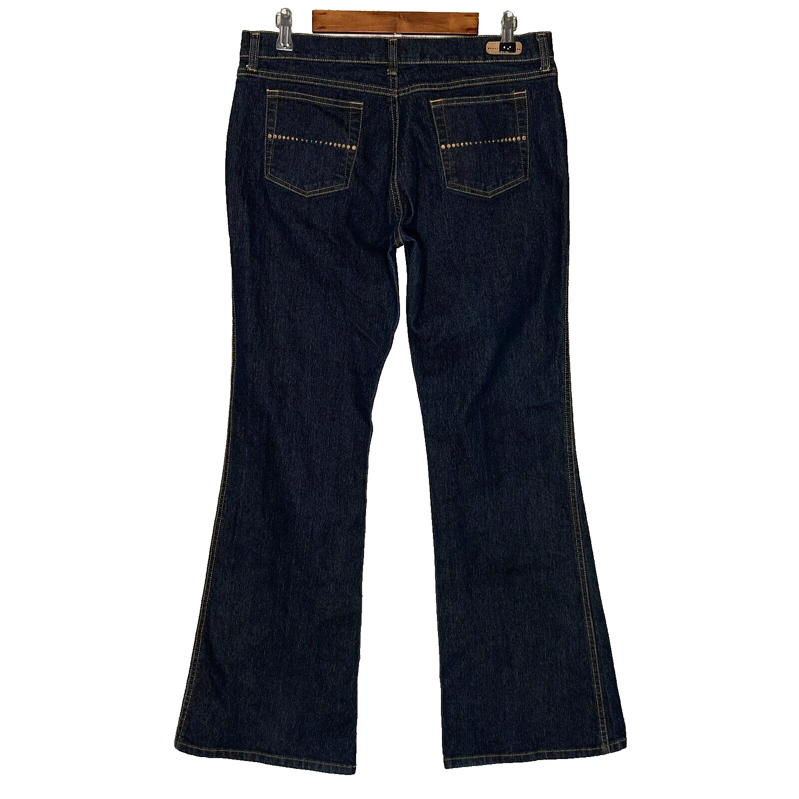 GLO womens flared jeans juniors 13 stretch dark wash mid rise blue