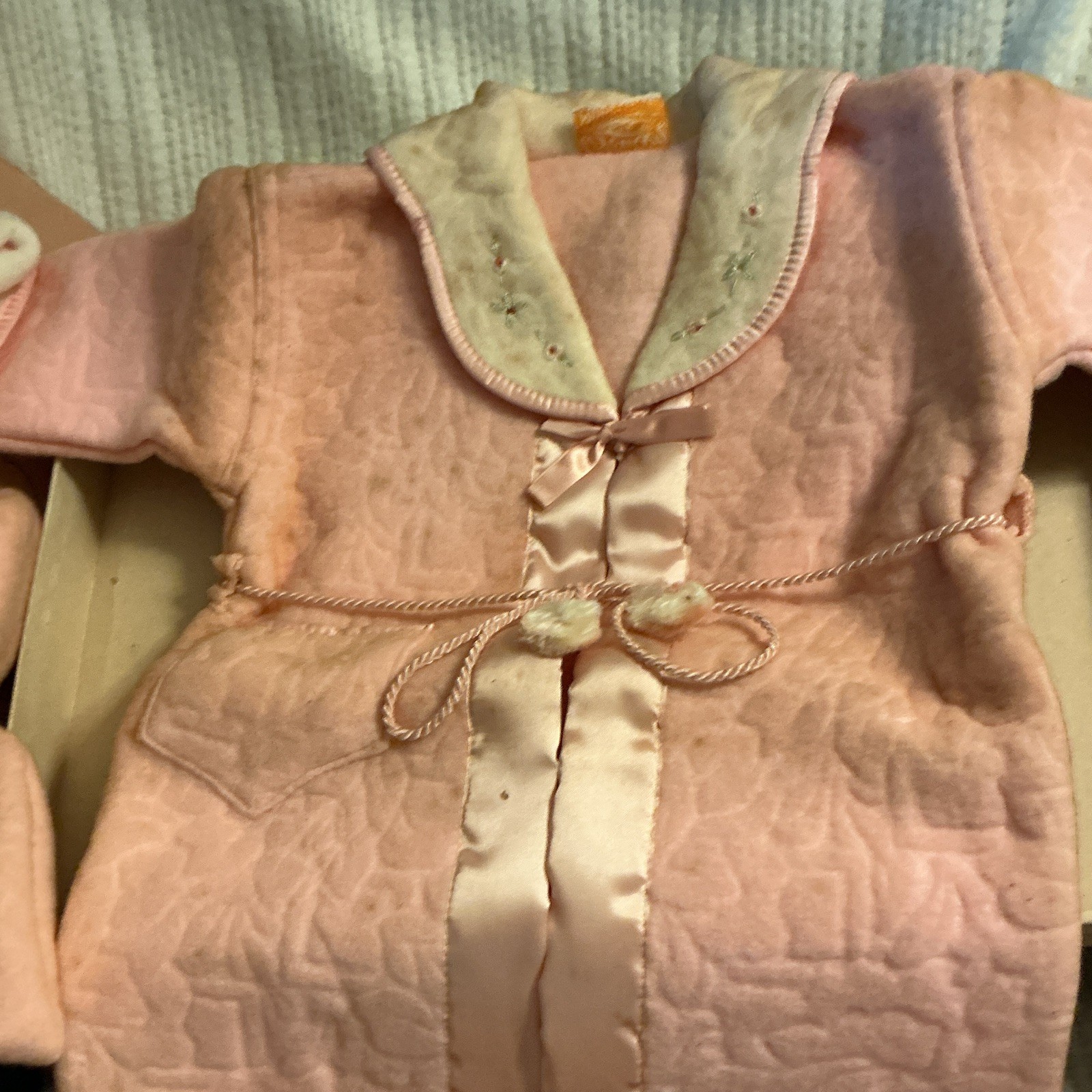 Beacon Vintage 1939 Pink Velour Newborn Robe & Booties 2pc Set