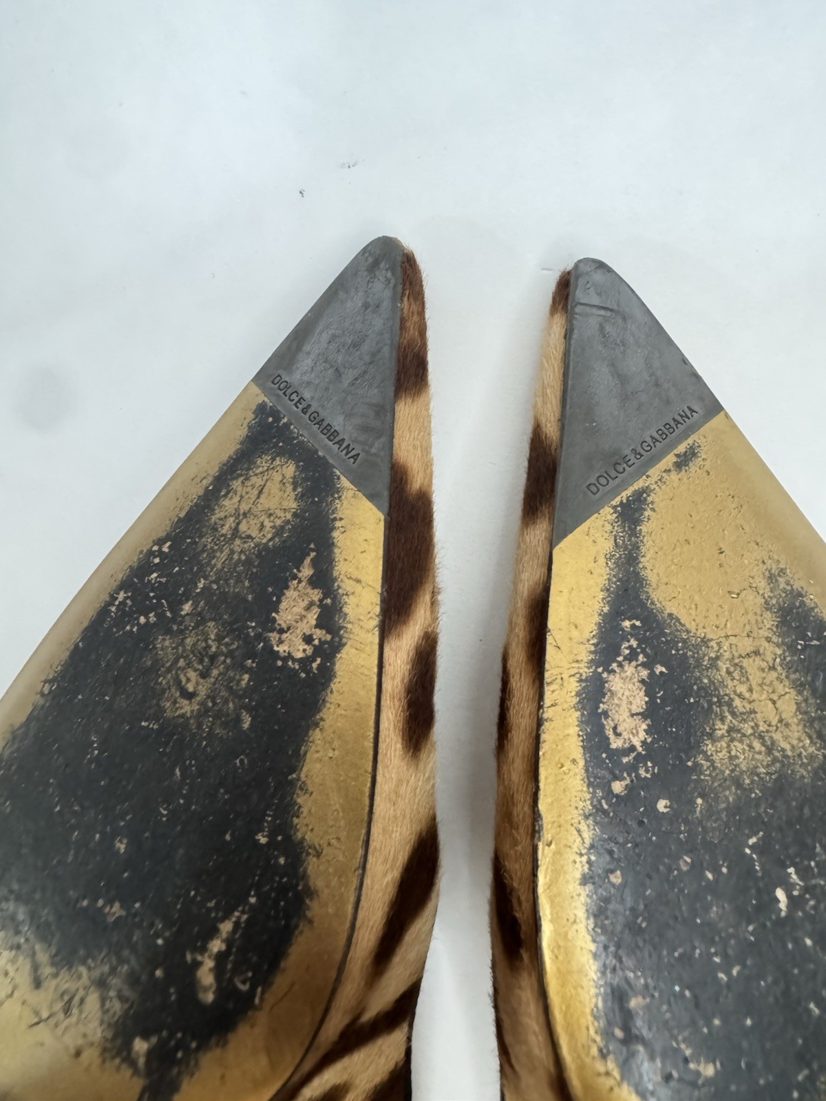 Dolce & Gabbana Women’s Brown/Black Leopard Print Slingback Heels 7 EU37