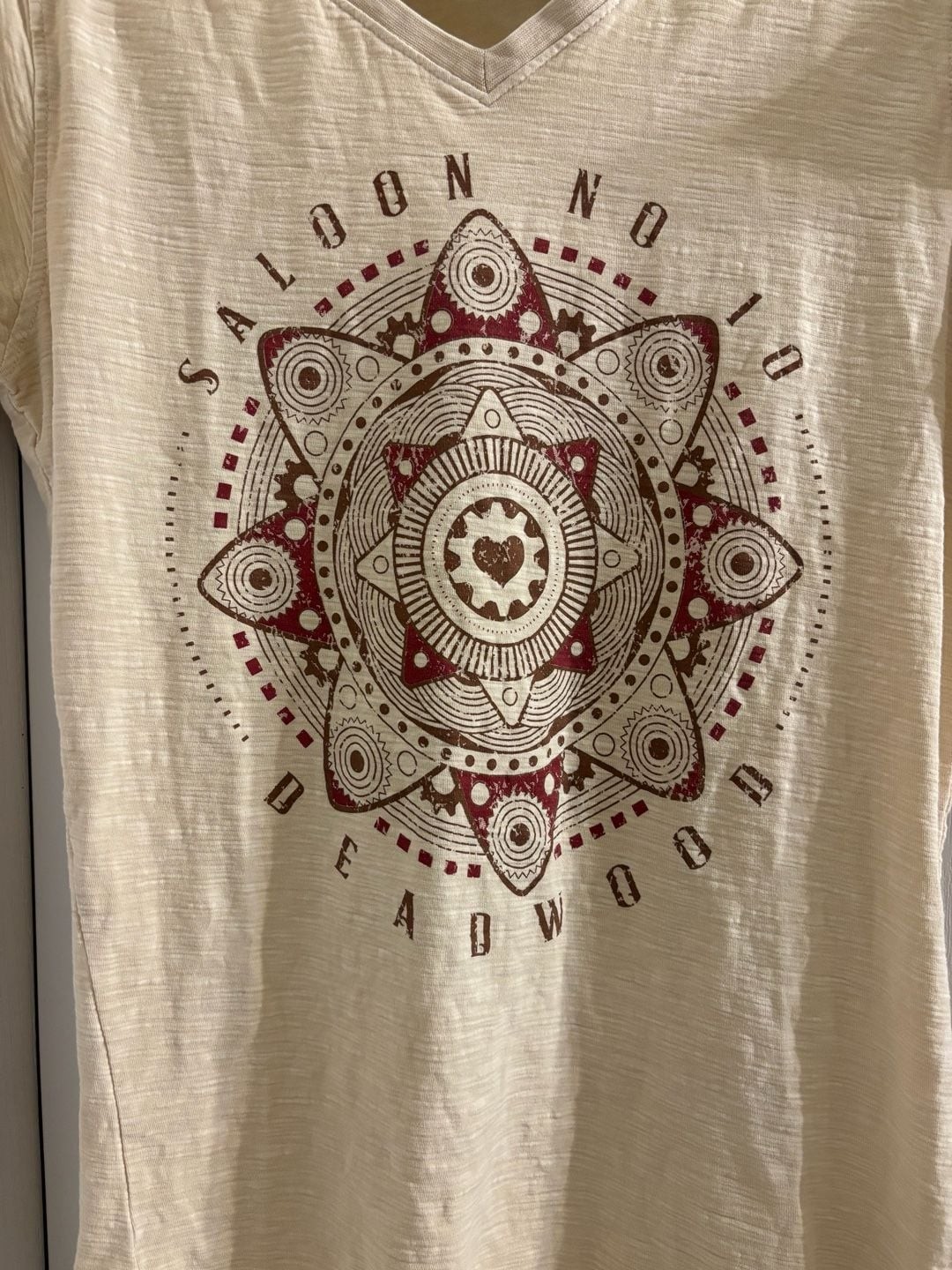 Premium 51 Saloon No 10 Deadwood Mandala Graphic V-Neck Slub Tee