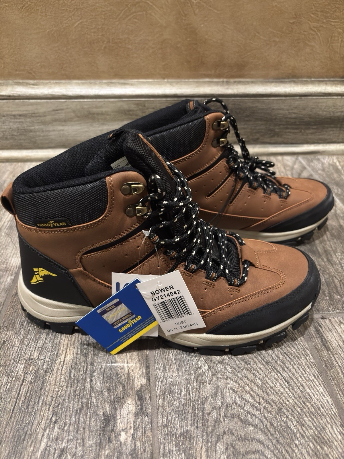 Goodyear Welted Work Boots, Bowen Style Rust Brown Color Size US 11 EU44.5