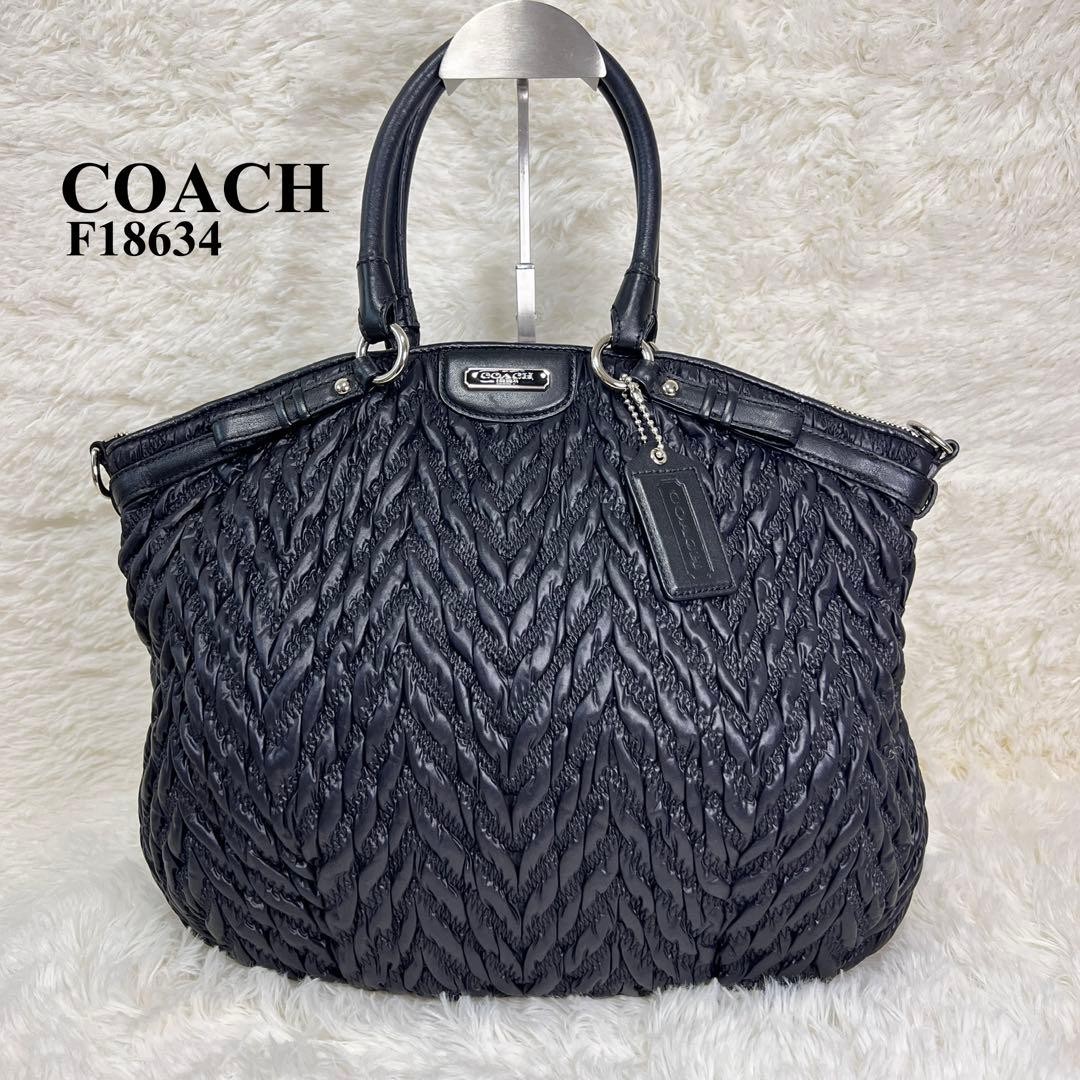COACH 2way Black Silver F18634 31a